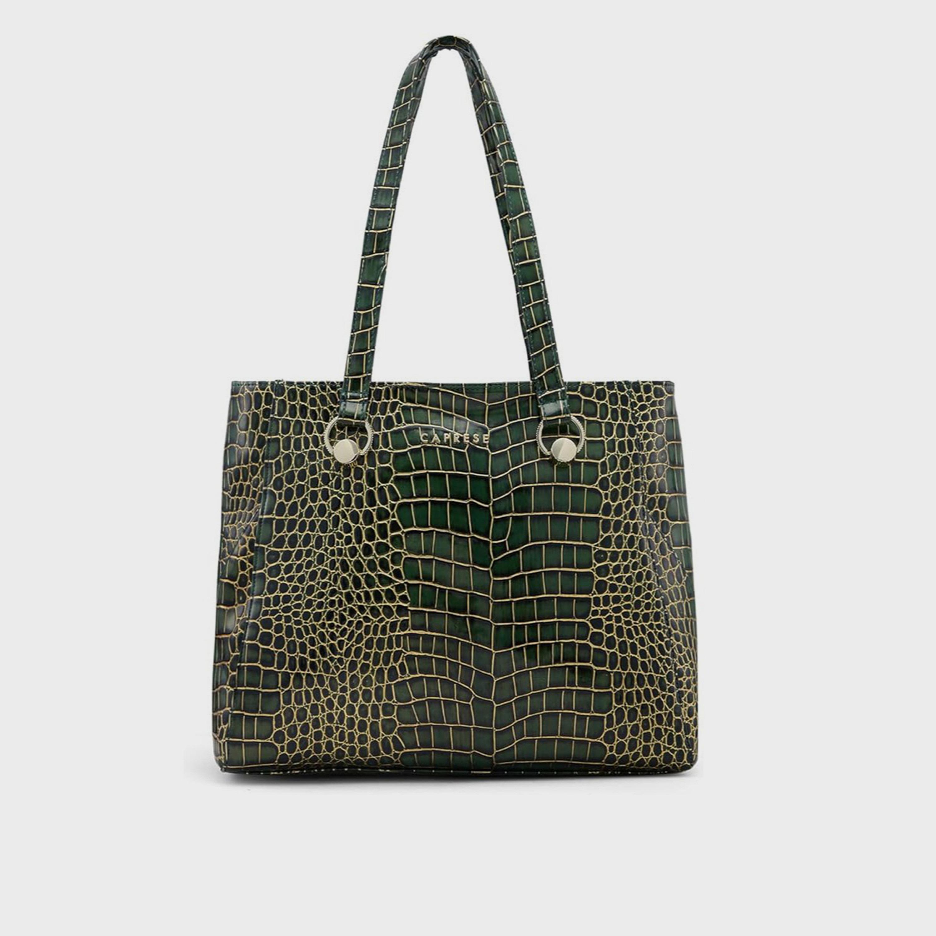 Caprese Animal Print Double-Handle Shoulder Bag with Zipper Closure | 31 x 25 x 14 cm-women-bagsandwallets-handbags-image-1