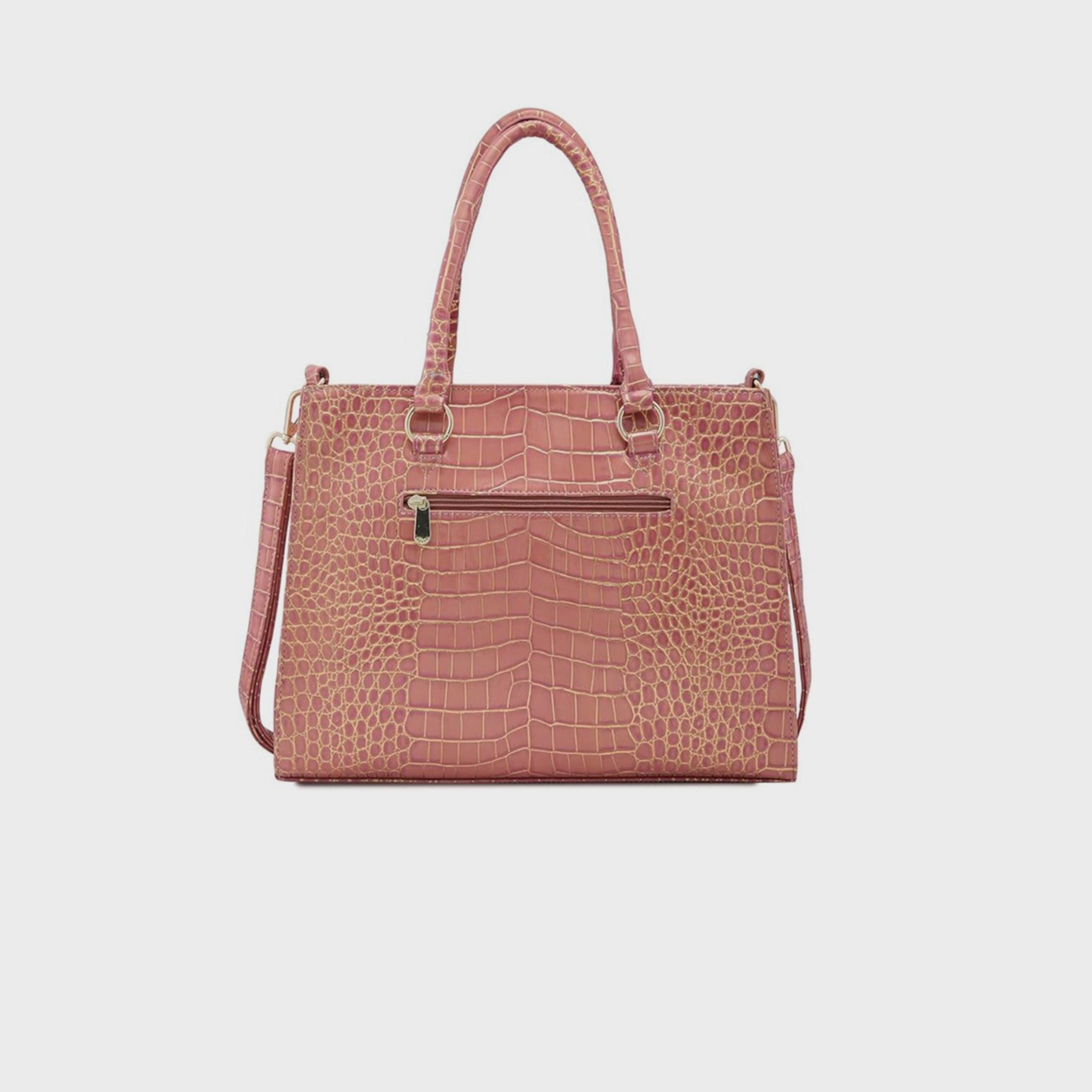 Caprese Animal Print Double-Handle Shoulder Bag with Zipper Closure and Detachable Strap | 47 x 25 x 14 cm-women-bagsandwallets-handbags-image-4