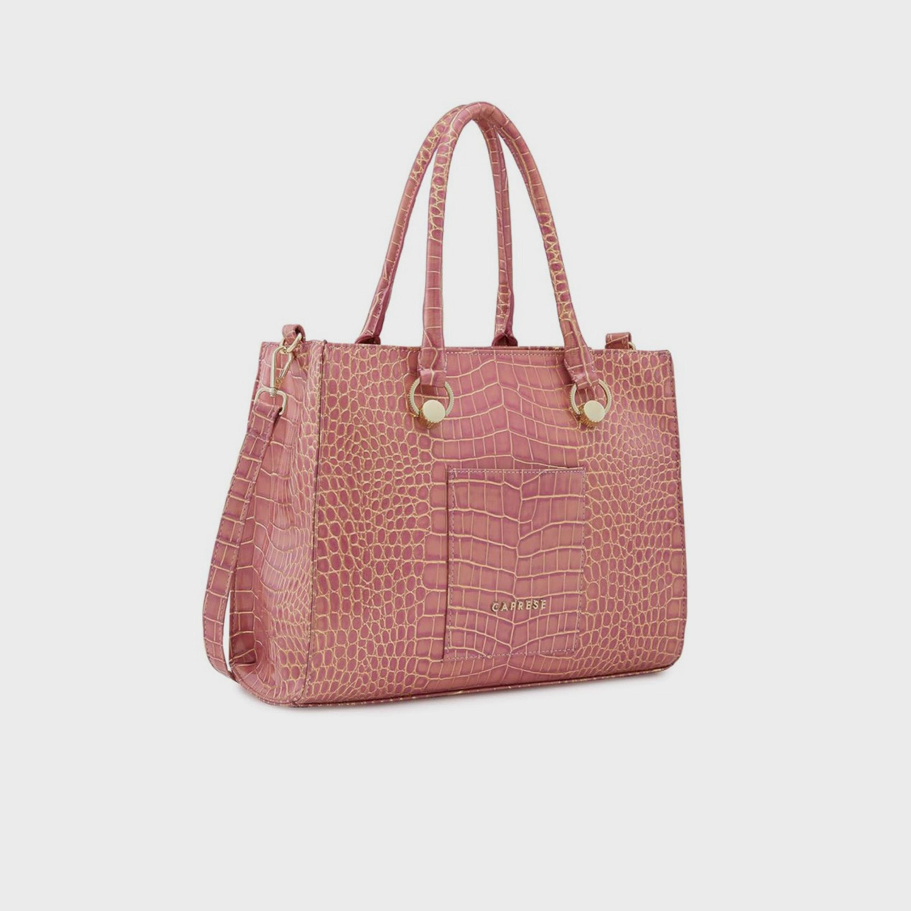 Caprese Animal Print Double-Handle Shoulder Bag with Zipper Closure and Detachable Strap | 47 x 25 x 14 cm-women-bagsandwallets-handbags-image-6