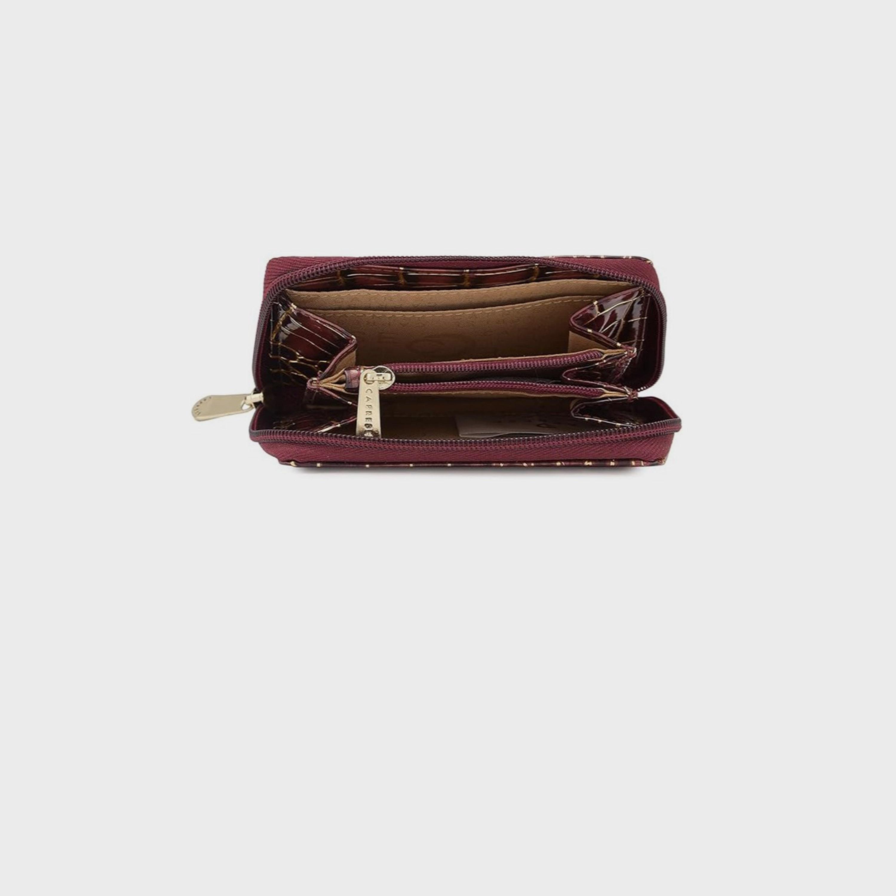 Caprese Animal Print Wallet with Zipper Closure | 12 x 3 x 9 cm-women-bagsandwallets-wallets-image-5
