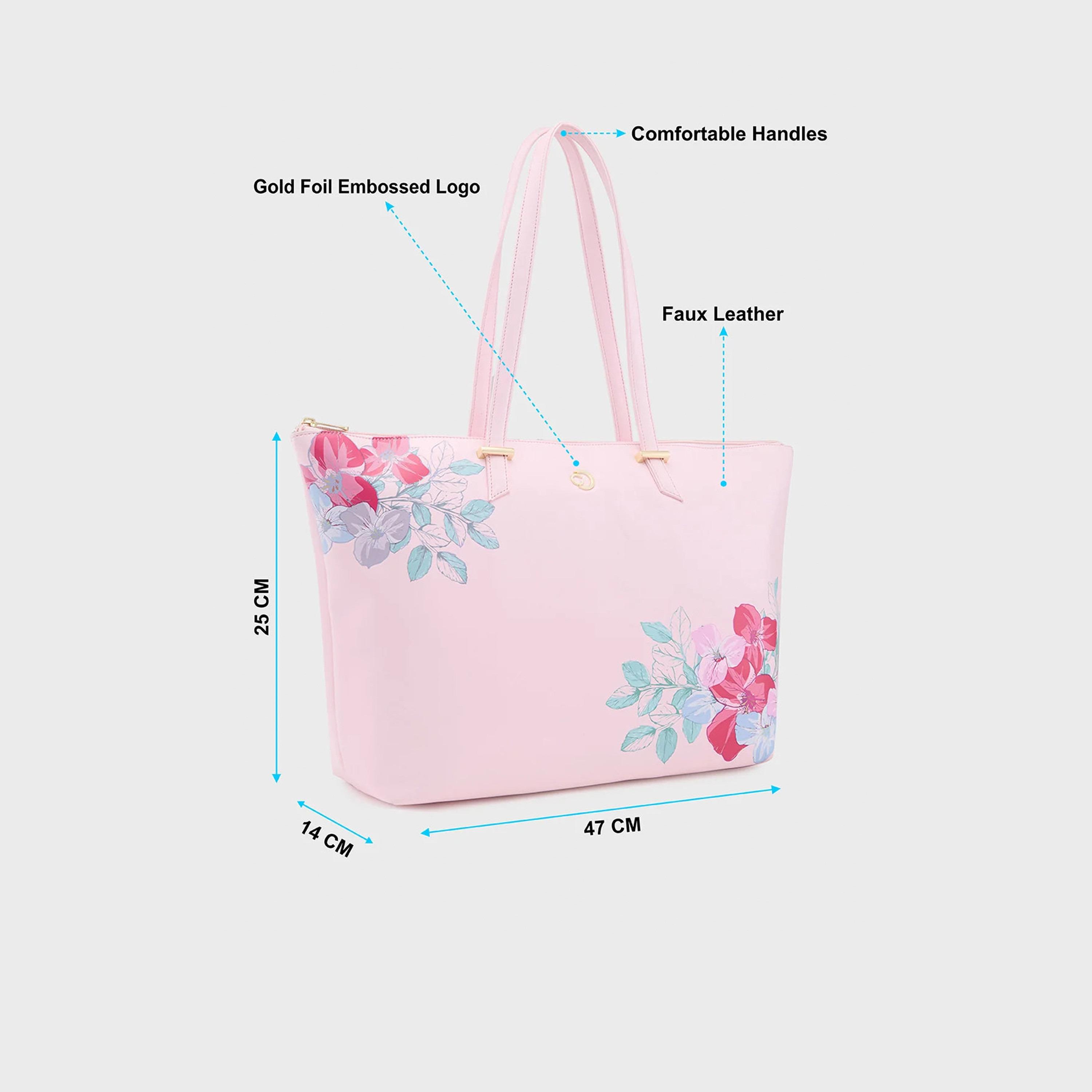 حقيبة حمل بمقبض مزدوج مطبوعة من Caprese مع إغلاق بسحاب | 47 × 25 × 14 سم-women-bagsandwallets-handbags-image-3