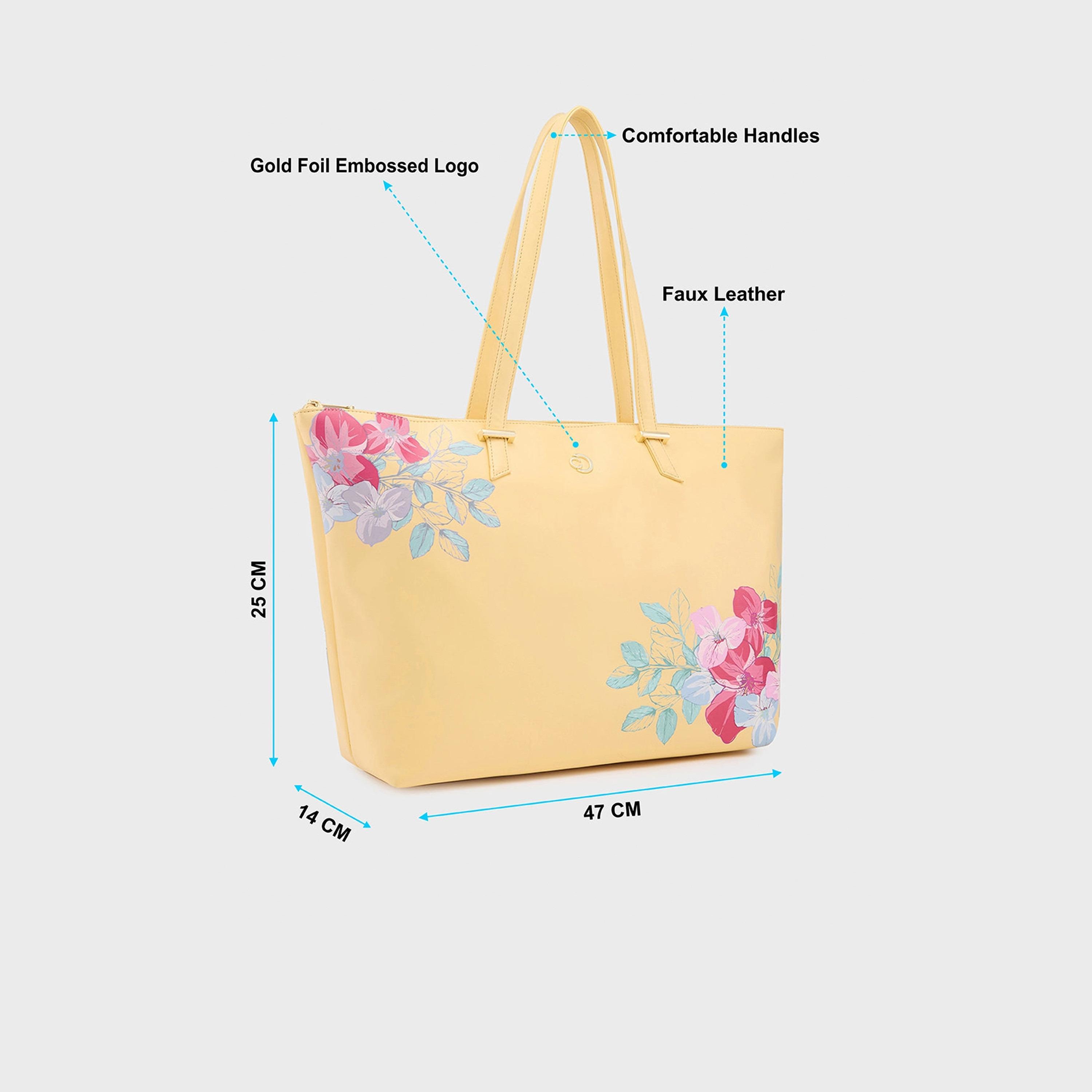 حقيبة حمل بمقبض مزدوج مطبوعة من Caprese مع إغلاق بسحاب | 47 × 25 × 14 سم-women-bagsandwallets-handbags-image-3