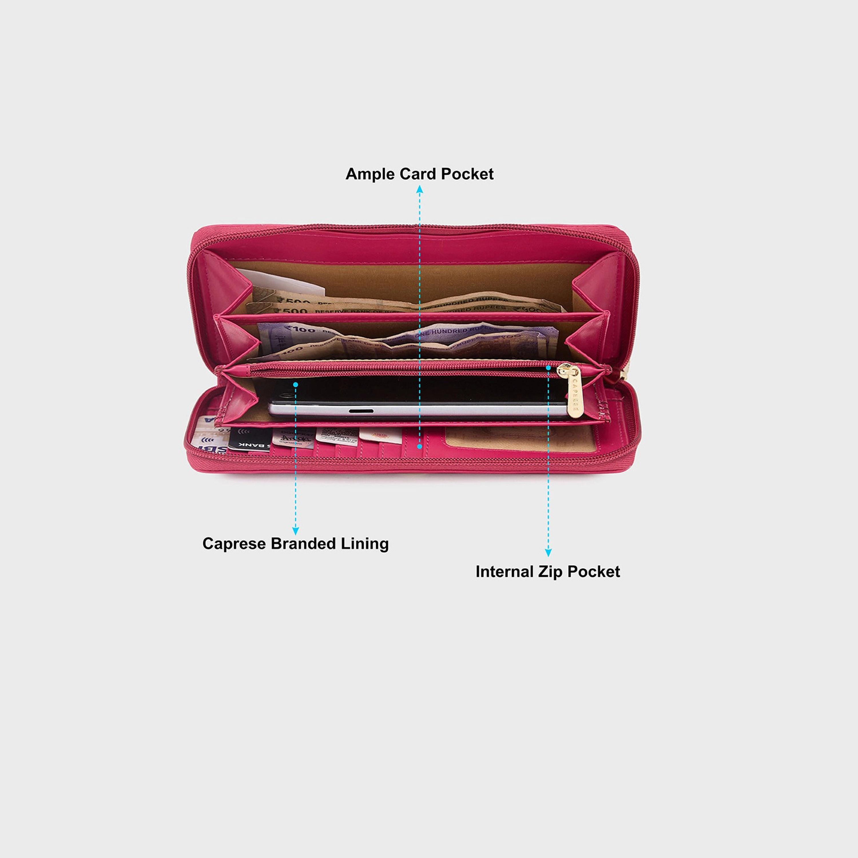 محفظة كابريزي مطبوعة بسحاب للإغلاق | 20 × 10 × 2 سم-women-bagsandwallets-wallets-image-5
