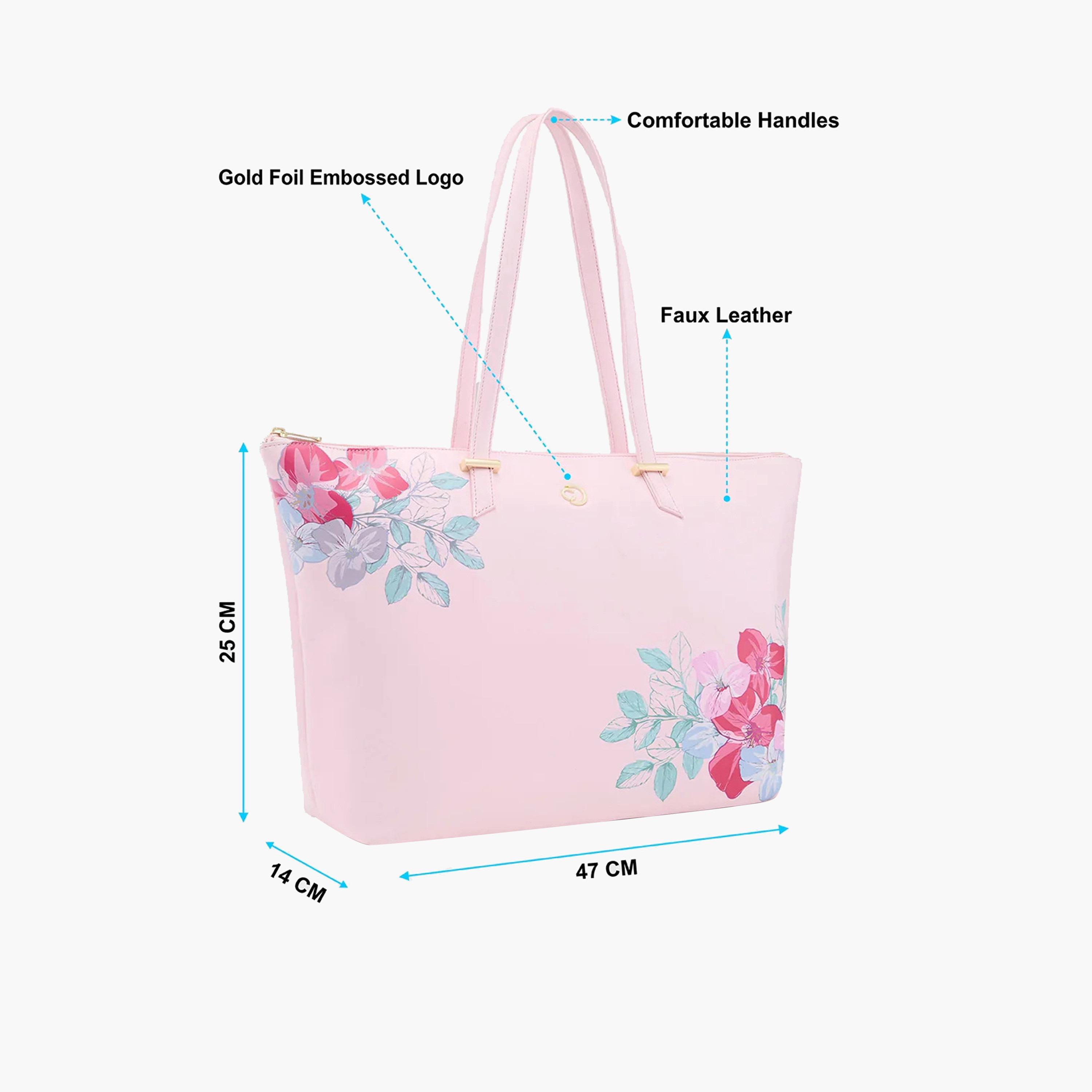 Caprese Printed Double-Handle Laptop Bag with Zipper Closure and Detachable Strap | 51 x 34 x 17 cm-women-bagsandwallets-handbags-image-3