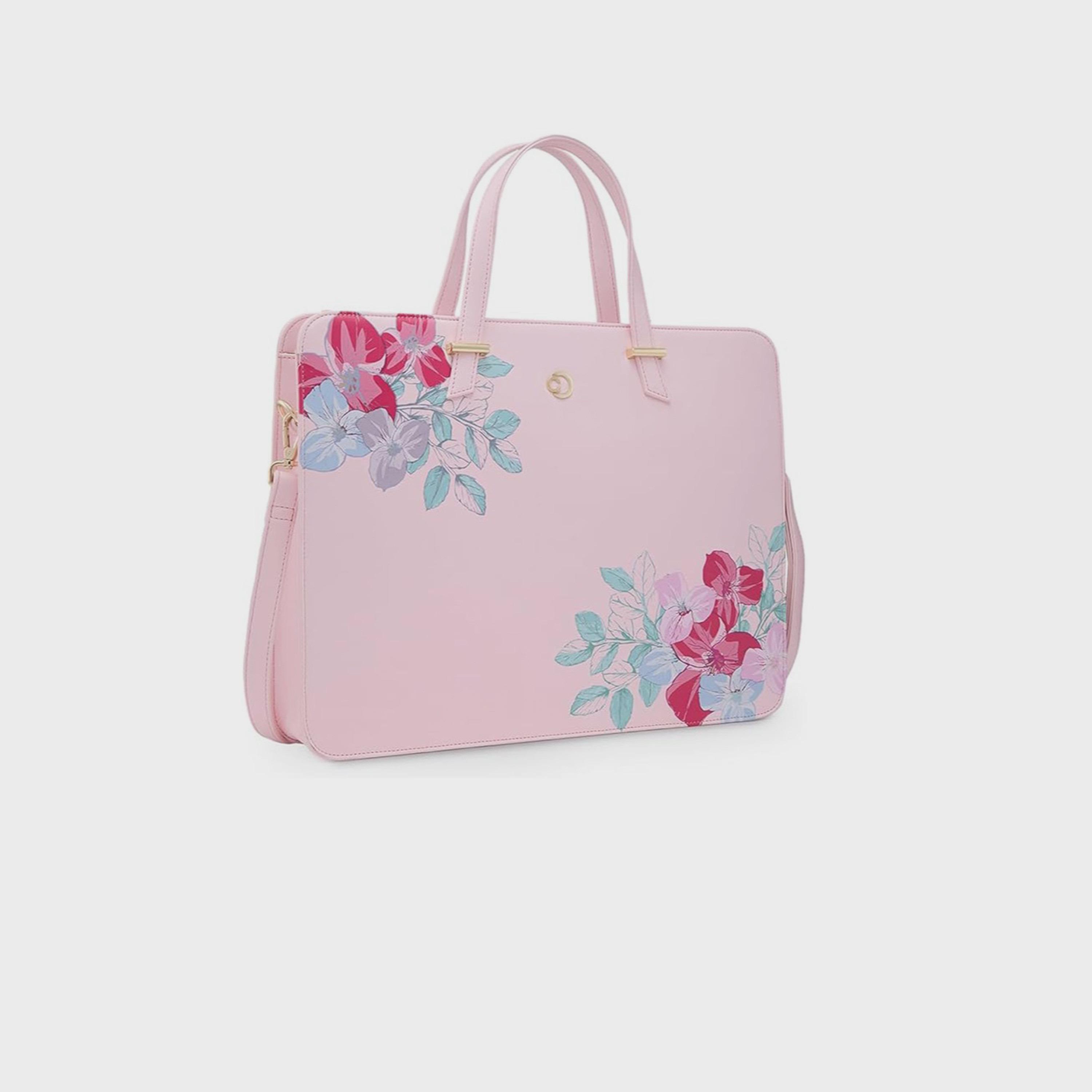Caprese Printed Double-Handle Laptop Bag with Zipper Closure and Detachable Strap | 51 x 34 x 17 cm-women-bagsandwallets-handbags-image-5