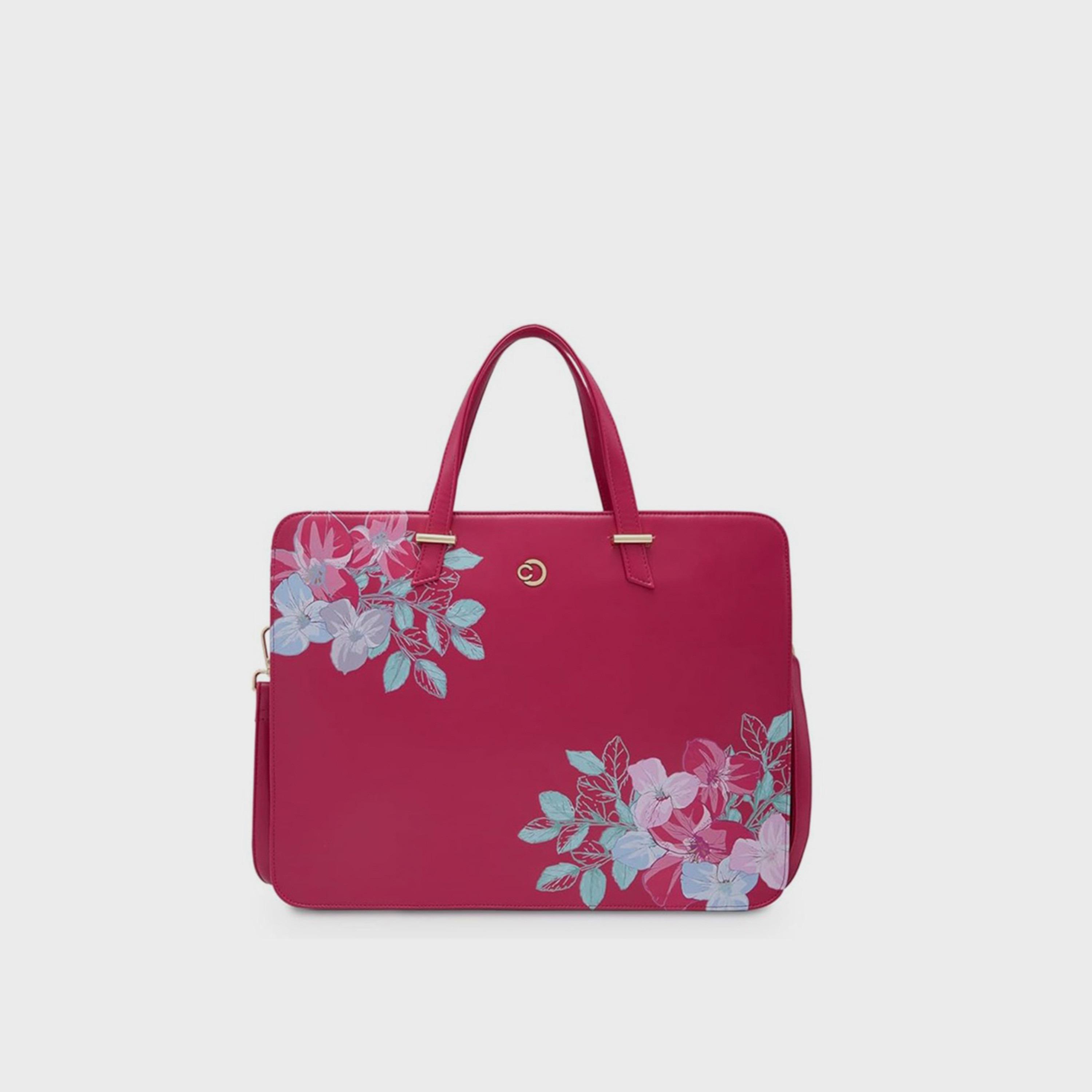 Caprese Printed Double-Handle Laptop Bag with Zipper Closure and Detachable Strap | 51 x 34 x 17 cm-women-bagsandwallets-handbags-image-1