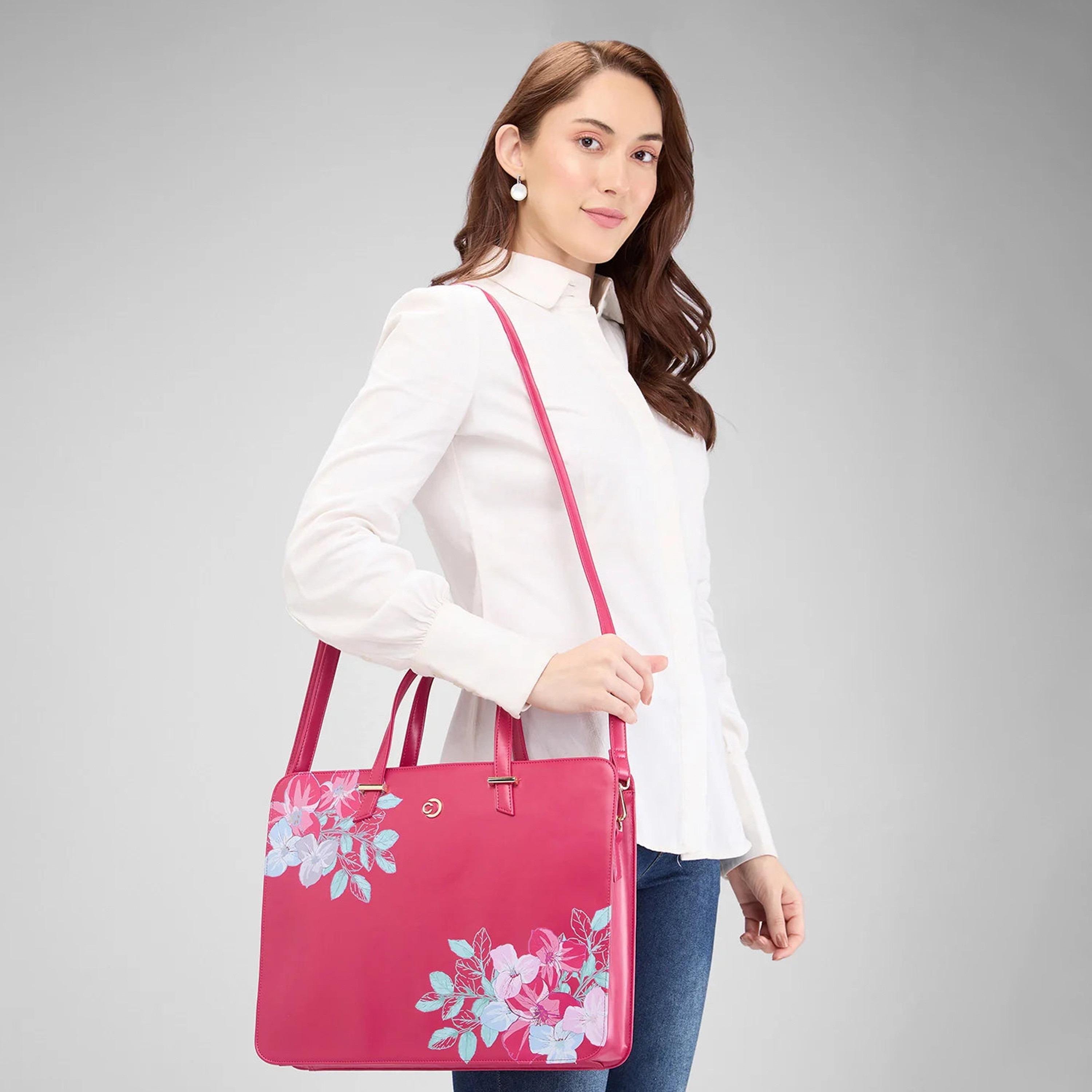 Caprese Printed Double-Handle Laptop Bag with Zipper Closure and Detachable Strap | 51 x 34 x 17 cm-women-bagsandwallets-handbags-image-2