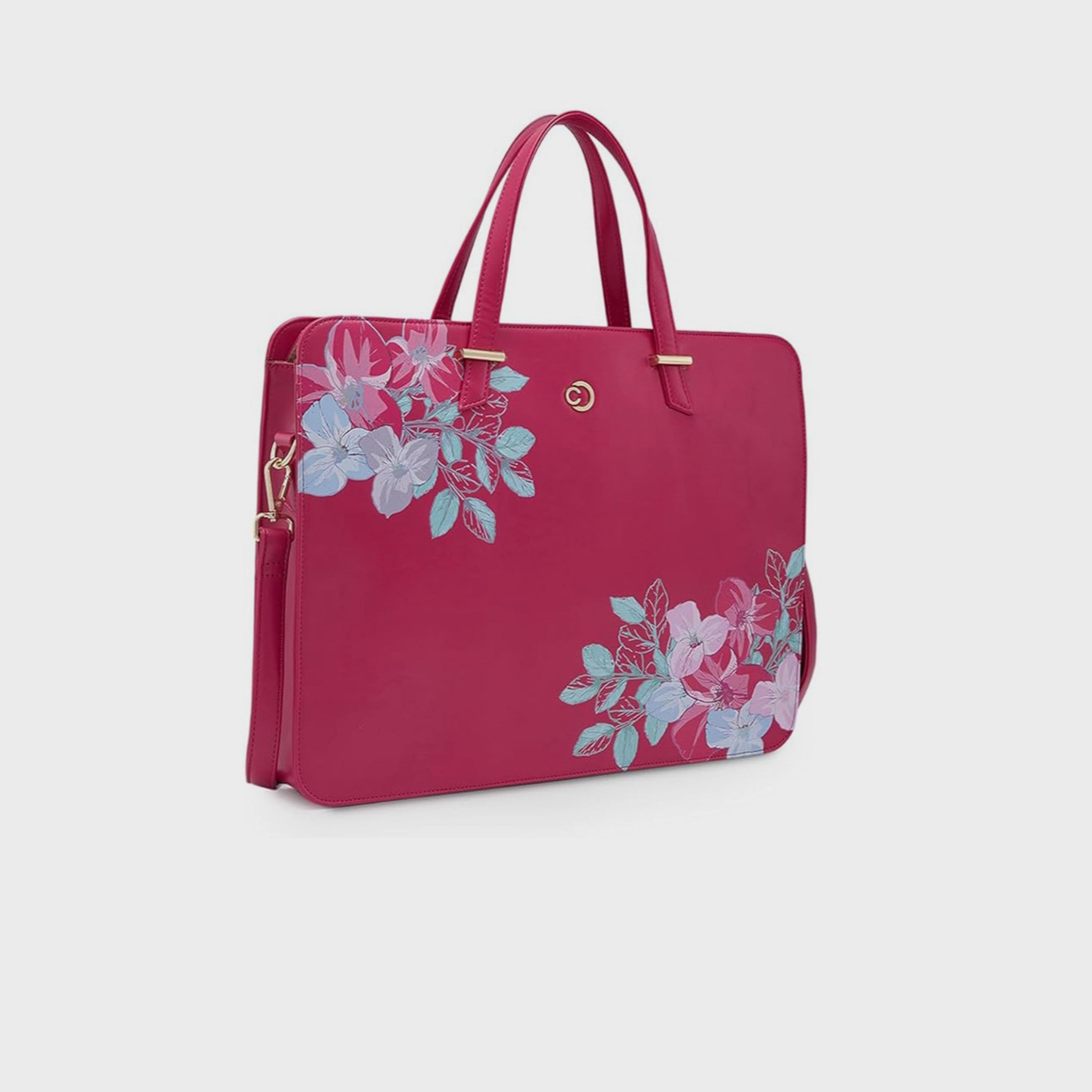 Caprese Printed Double-Handle Laptop Bag with Zipper Closure and Detachable Strap | 51 x 34 x 17 cm-women-bagsandwallets-handbags-image-5