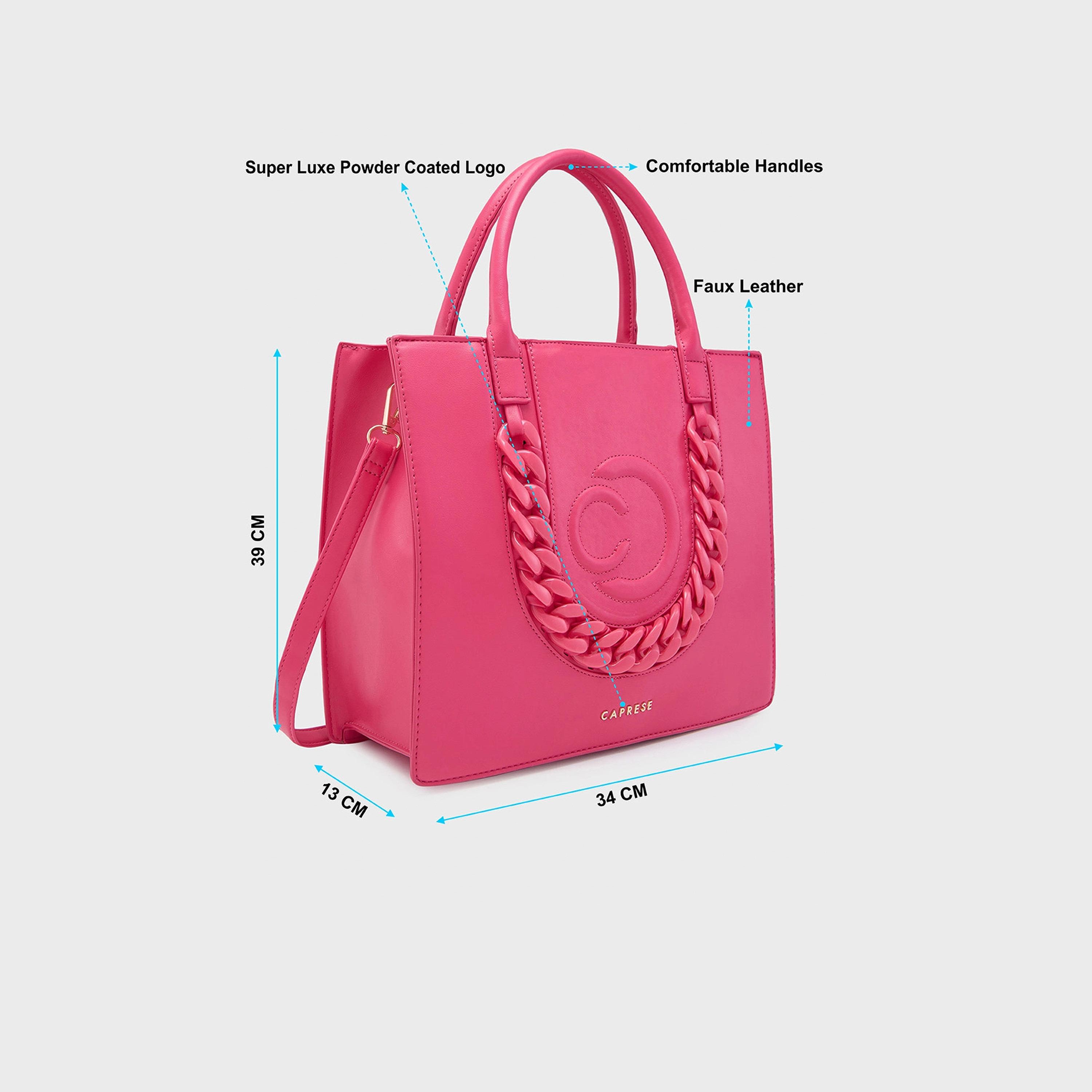 Caprese Embellishment Double-Handle Shoulder Bag with Zipper Closure and Detachable Strap | 32 x 26 x 15 cm-women-bagsandwallets-handbags-image-3