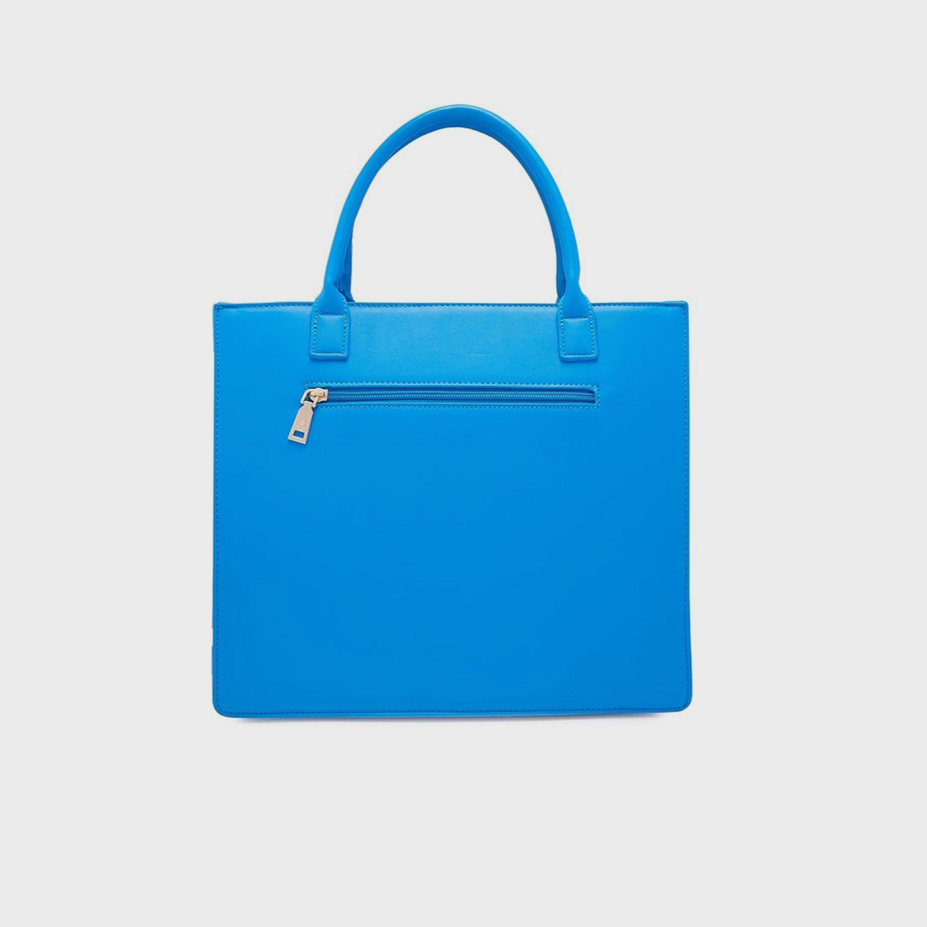 حقيبة كتف Caprese Embleishment بمقبض مزدوج مع إغلاق بسحاب وحزام قابل للفصل | 37 × 29 × 15 سم-women-bagsandwallets-handbags-image-4