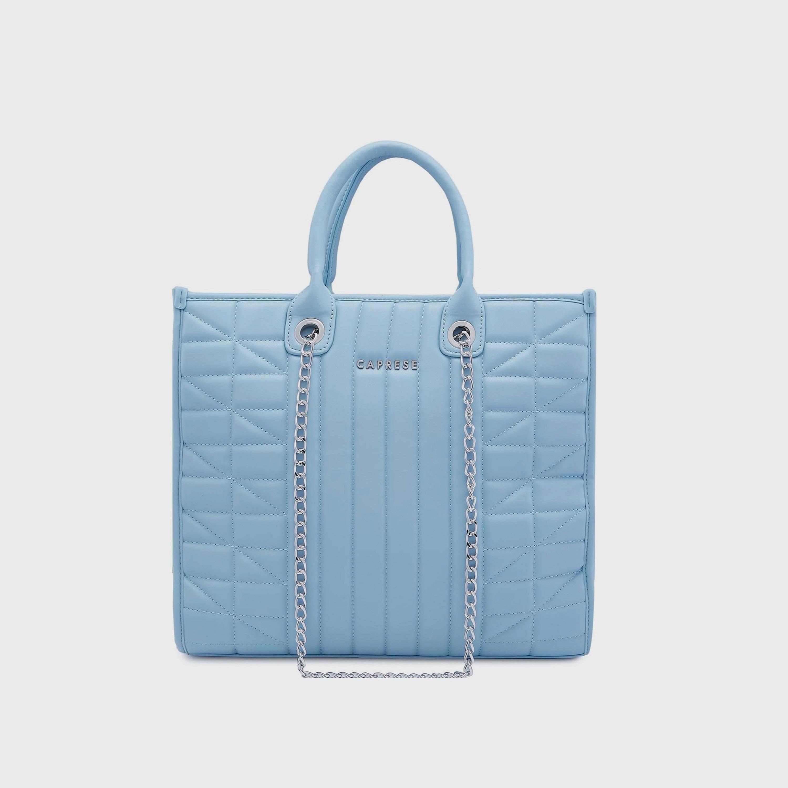 Caprese Quilted Double-Handle Shoulder Bag with Zipper Closure and Chain Strap | 37 x 29 x 15 cm-women-bagsandwallets-handbags-image-1