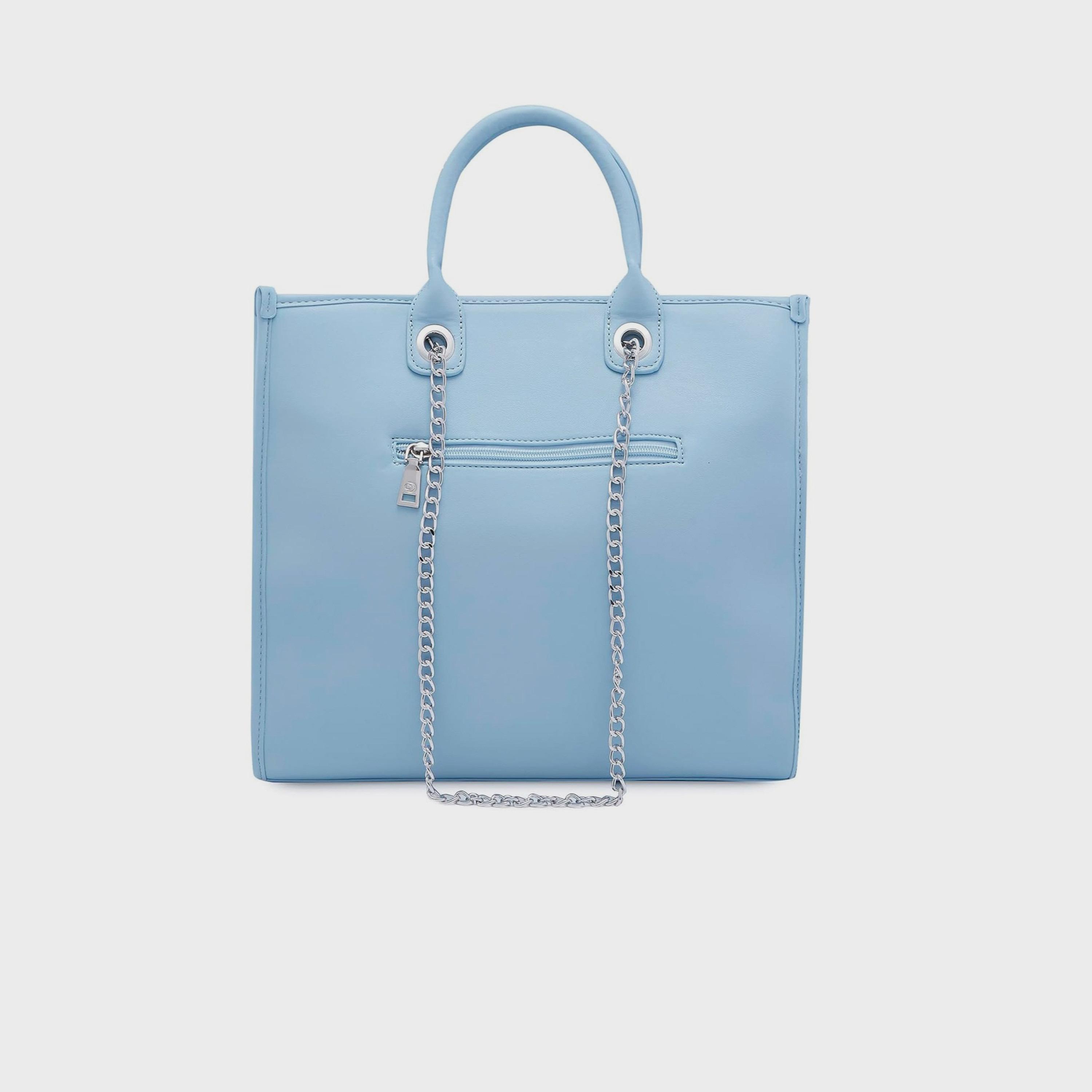 Caprese Quilted Double-Handle Shoulder Bag with Zipper Closure and Chain Strap | 37 x 29 x 15 cm-women-bagsandwallets-handbags-image-3