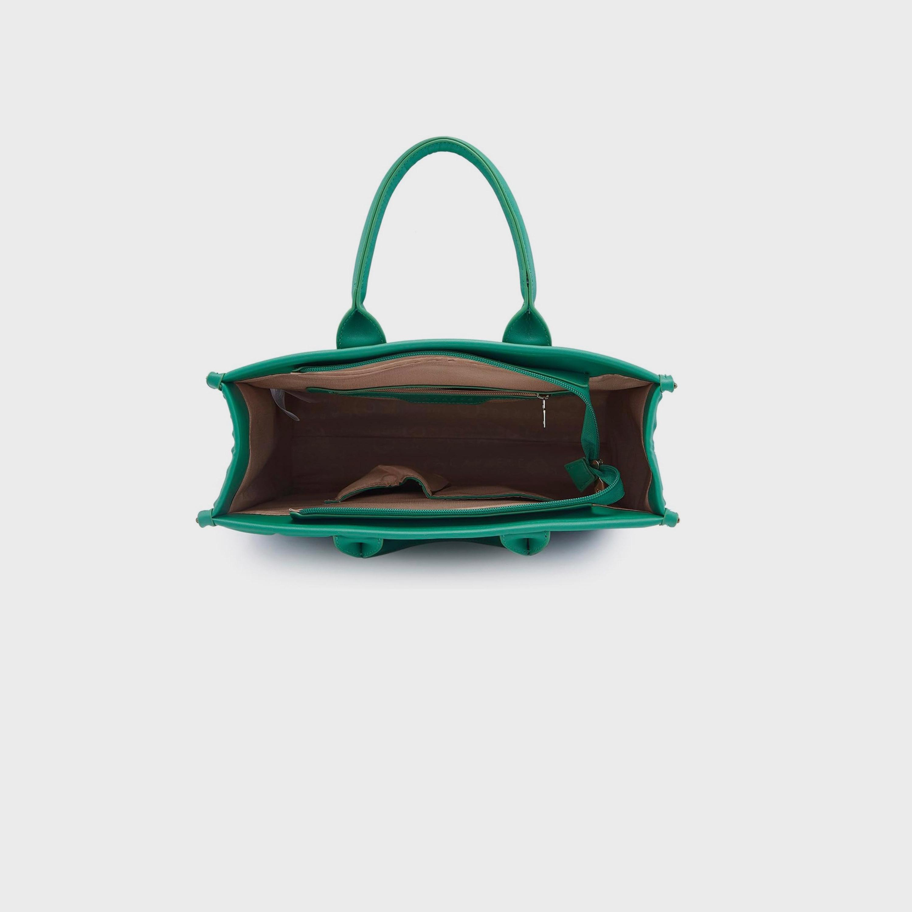 Caprese Quilted Double-Handle Shoulder Bag with Zipper Closure and Chain Strap | 47 x 25 x 14 cm-women-bagsandwallets-handbags-image-3