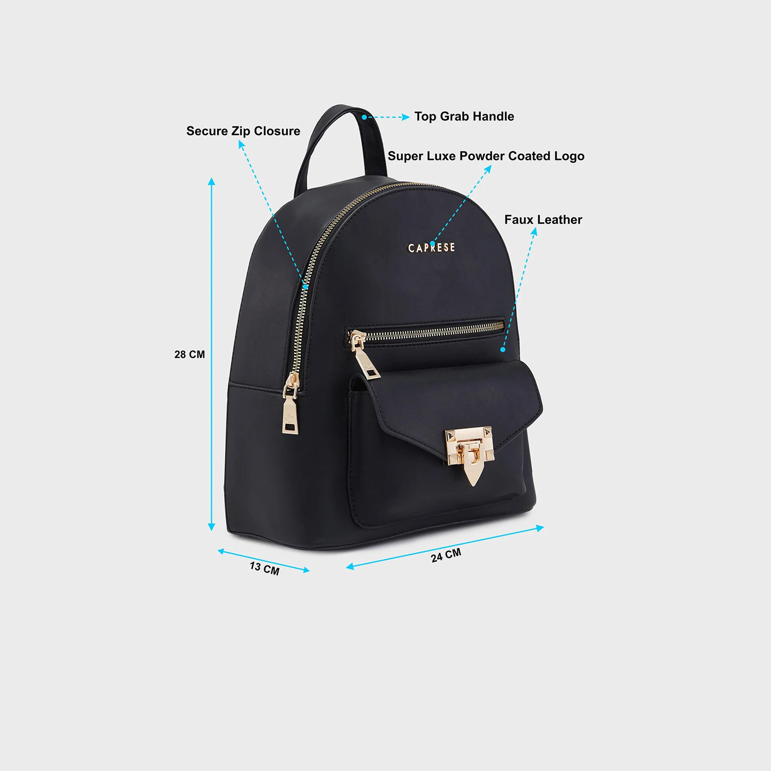 Caprese Top Handle Mini Backpack with Zipper Closure and Adjustable Strap | 28 x 24 x 13 cm-travel-luggagesandbags-backpacks-image-3
