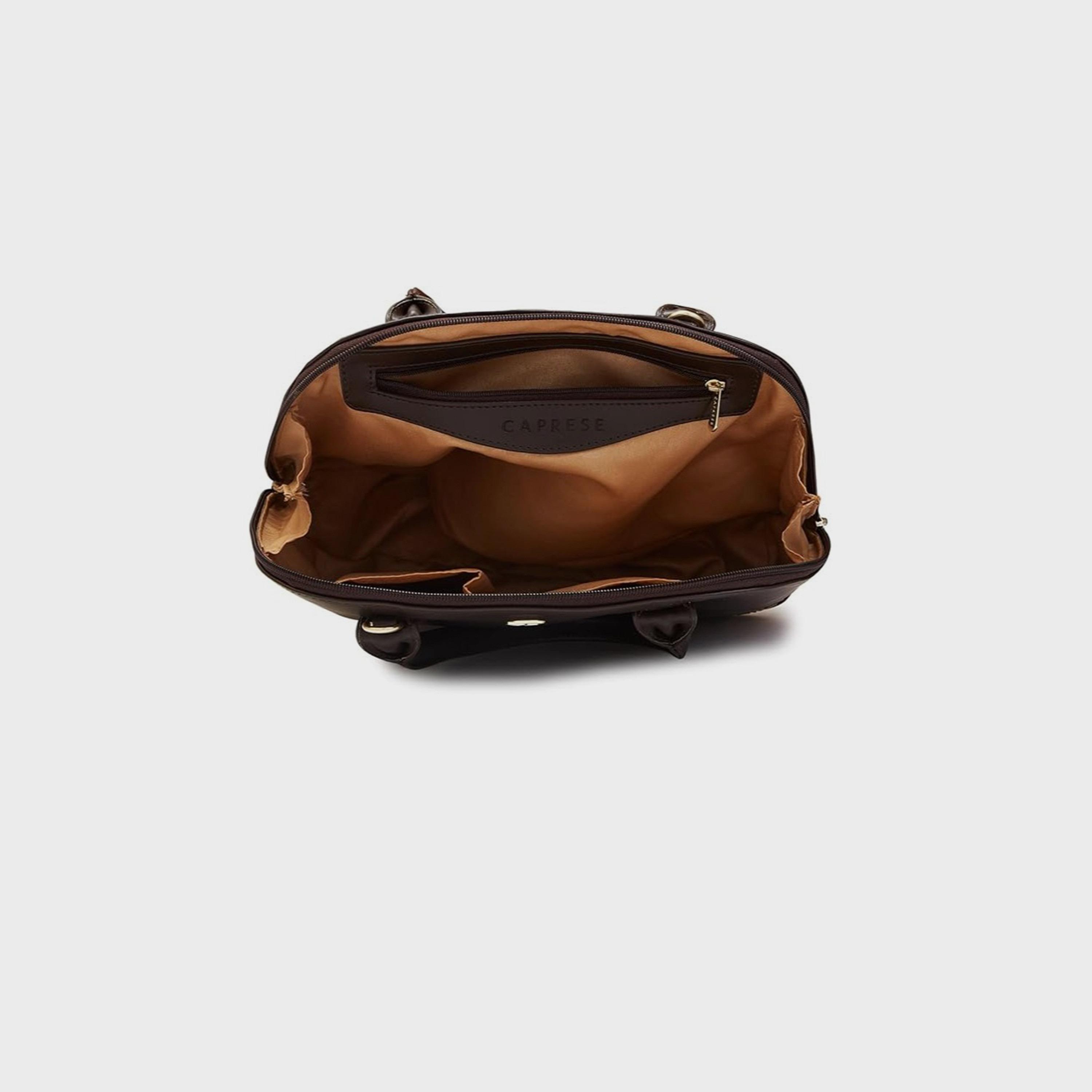 Caprese Textured Double-Handle Shoulder Bag with Zipper Closure and Detachable Strap | 31 x 26 x 12 cm-women-bagsandwallets-handbags-image-7