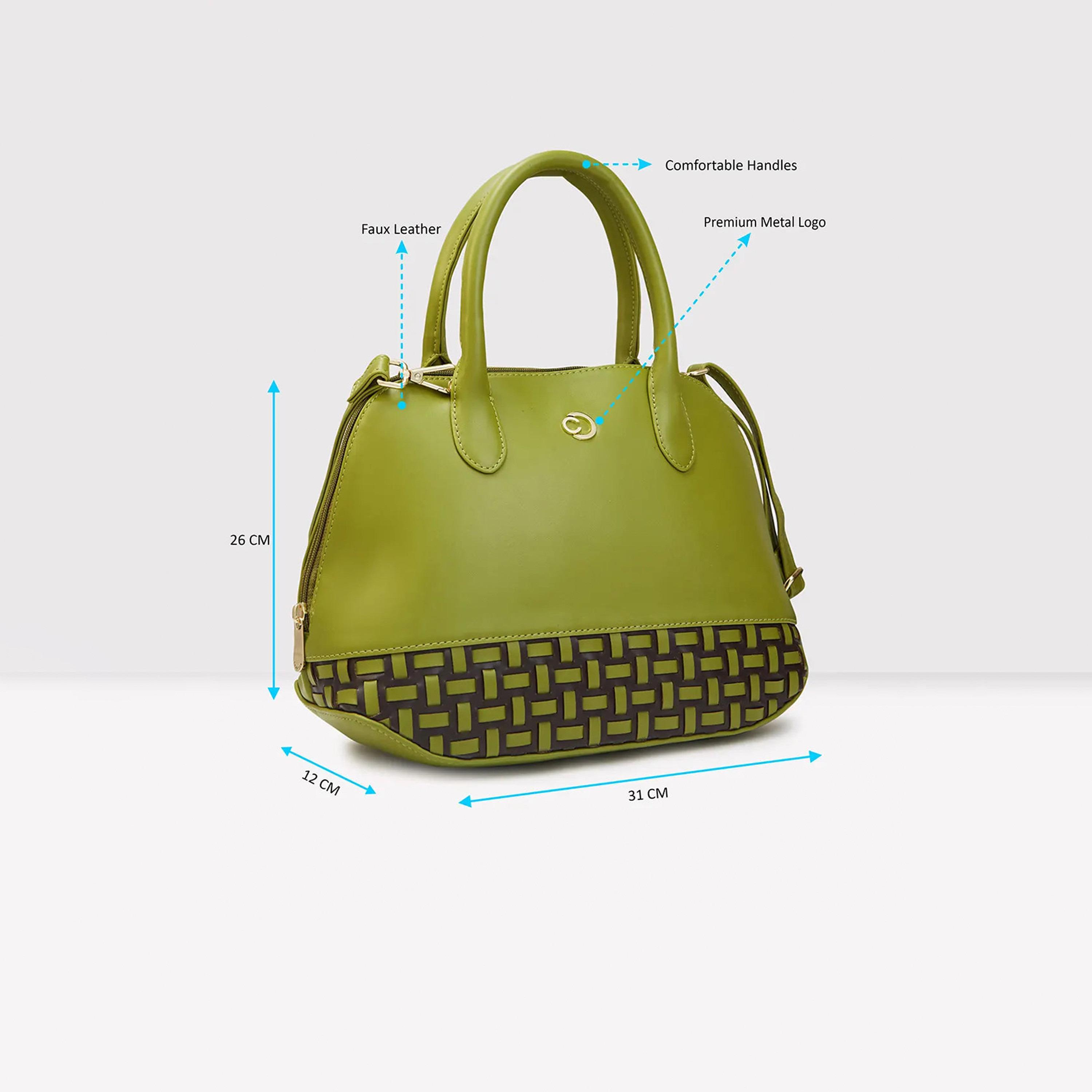 Caprese Textured Double-Handle Shoulder Bag with Zipper Closure and Detachable Strap | 31 x 26 x 12 cm-women-bagsandwallets-handbags-image-4