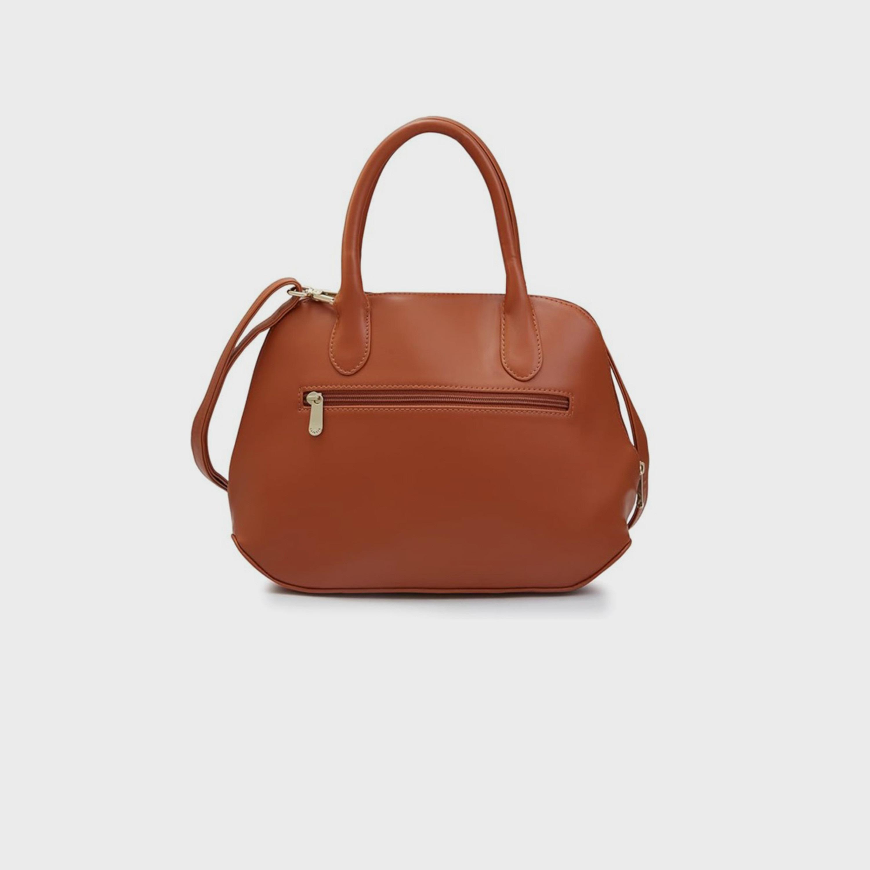 Caprese Textured Double-Handle Shoulder Bag with Zipper Closure and Detachable Strap | 31 x 26 x 12 cm-women-bagsandwallets-handbags-image-6