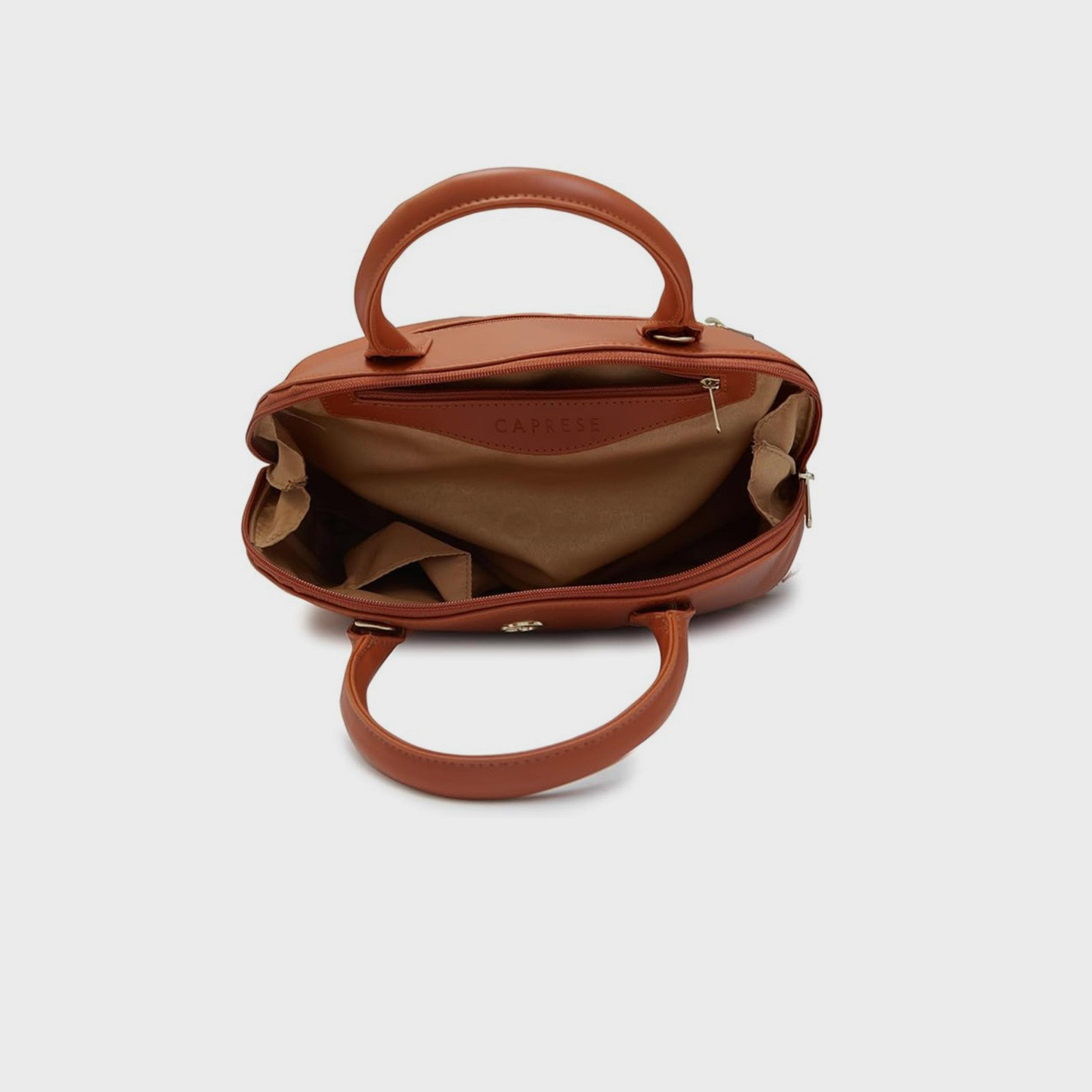 Caprese Textured Double-Handle Shoulder Bag with Zipper Closure and Detachable Strap | 31 x 26 x 12 cm-women-bagsandwallets-handbags-image-8