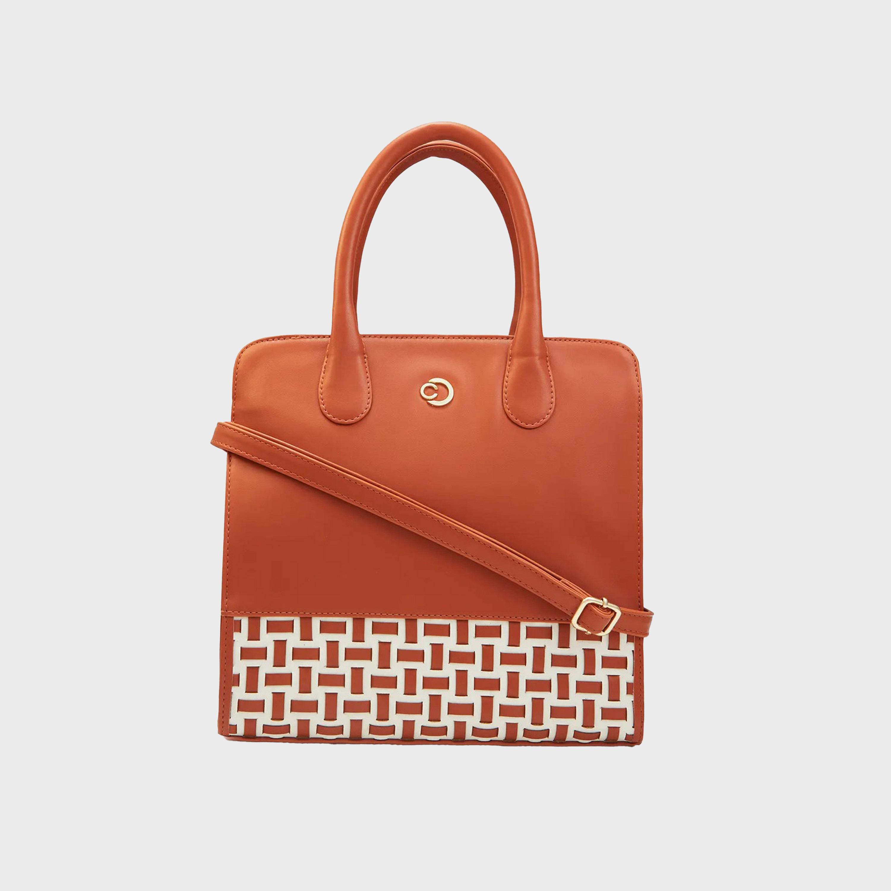 Caprese Textured Double-Handle Shoulder Bag with Zipper Closure and Detachable Strap | 35 x 25 x 12 cm-women-bagsandwallets-handbags-image-1
