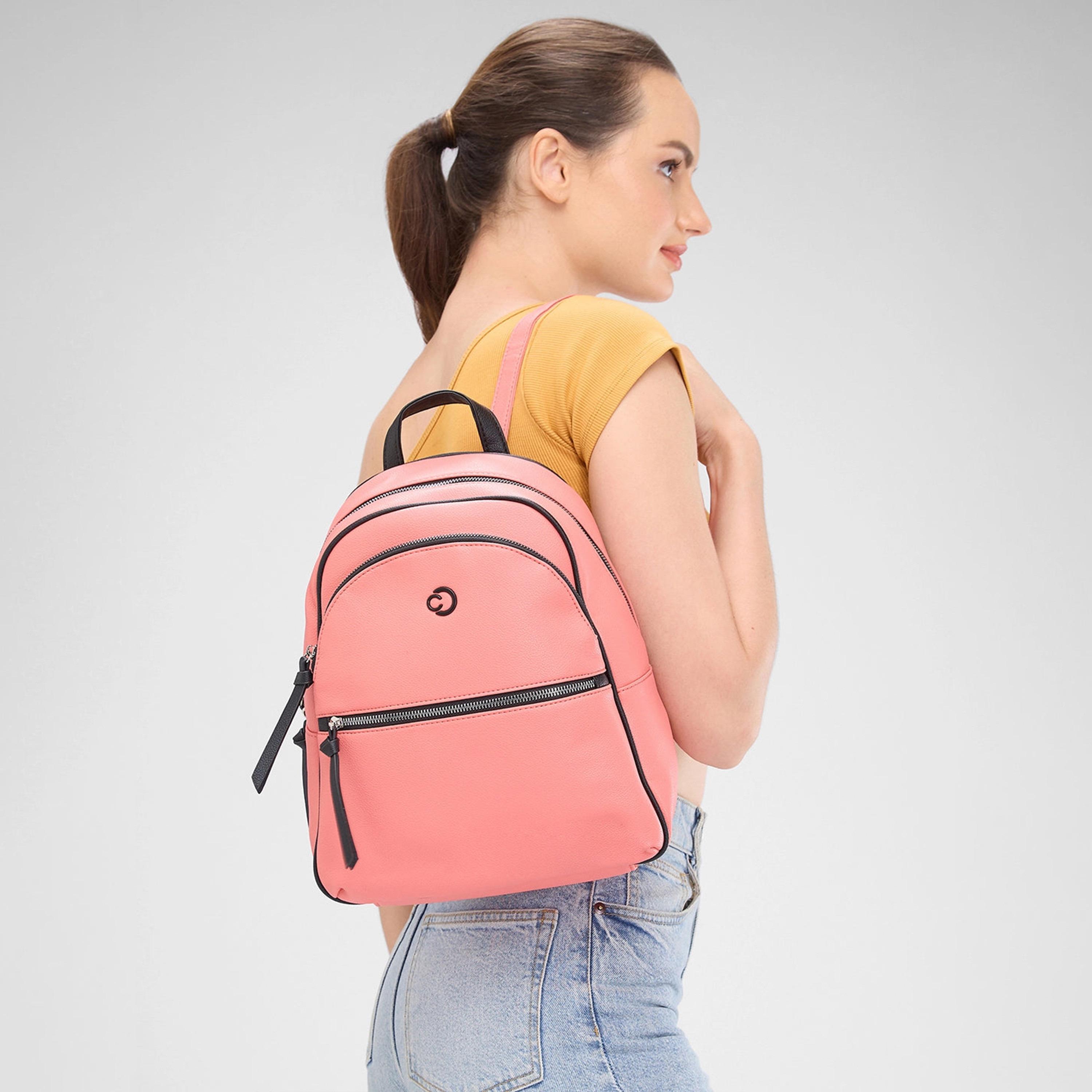 Caprese Top Handle Mini Backpack with Zipper Closure and Adjustable Strap | 33 x 27 x 12 cm-travel-luggagesandbags-backpacks-image-2