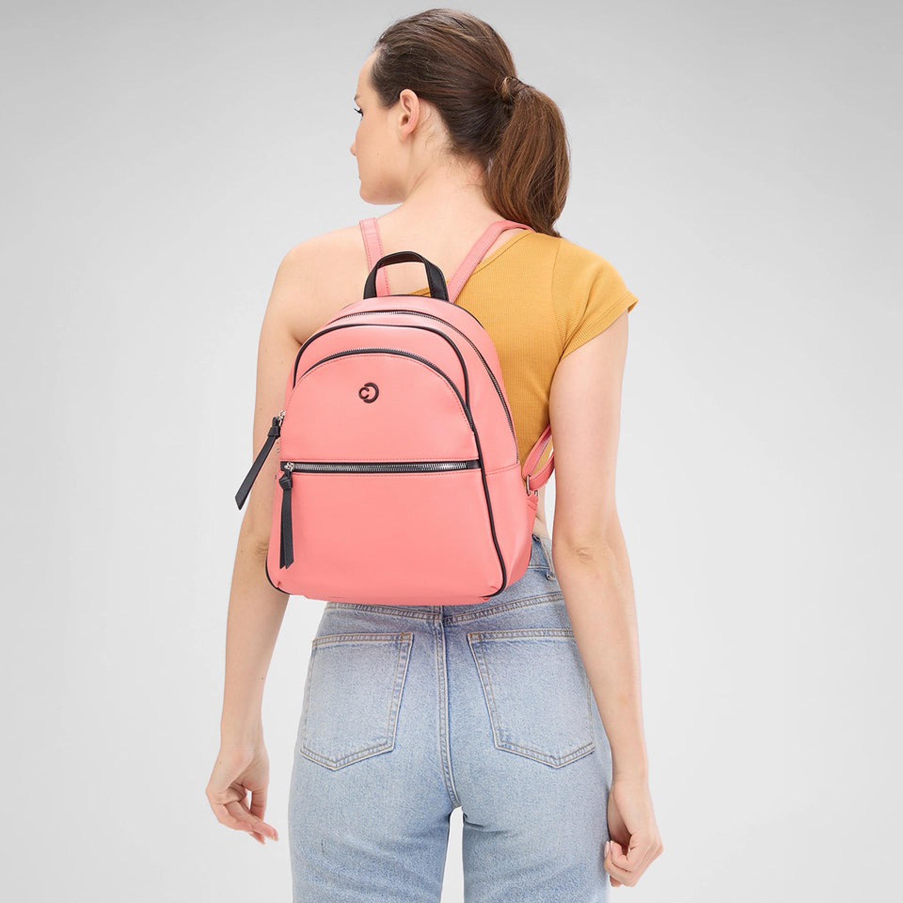 Caprese Top Handle Mini Backpack with Zipper Closure and Adjustable Strap | 33 x 27 x 12 cm-travel-luggagesandbags-backpacks-image-3