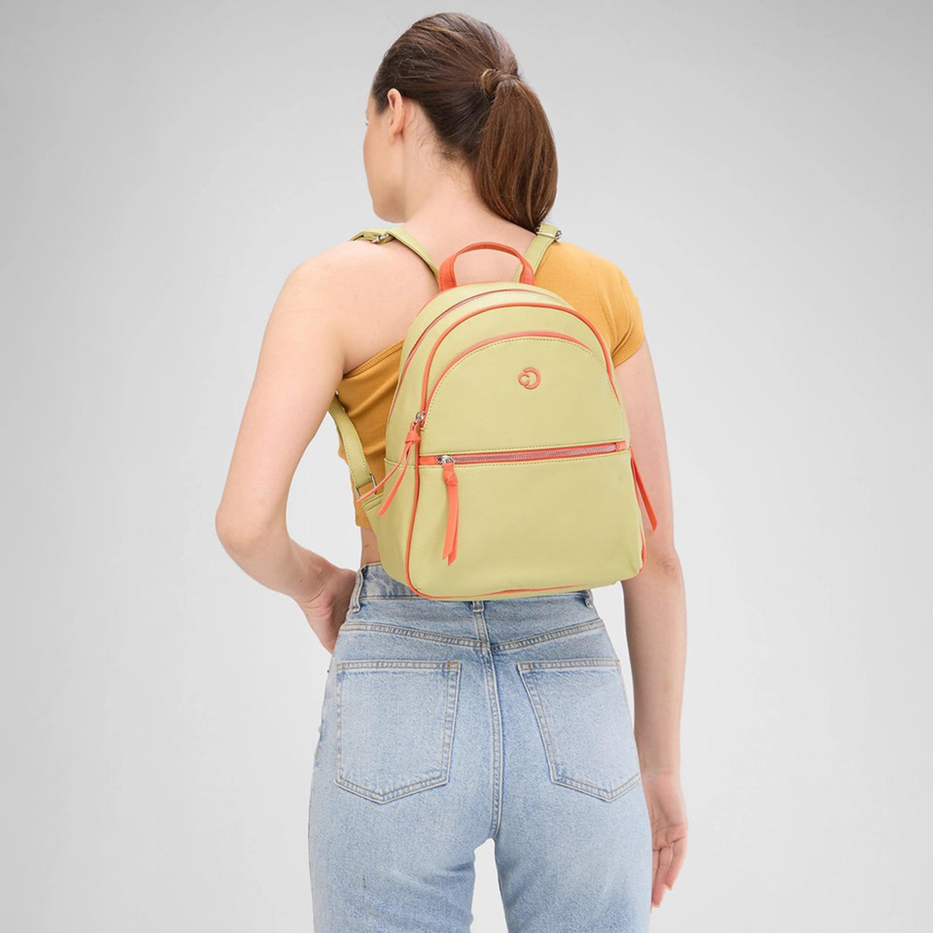 Caprese Top Handle Mini Backpack with Zipper Closure and Adjustable Strap | 33 x 27 x 12 cm-travel-luggagesandbags-backpacks-image-3