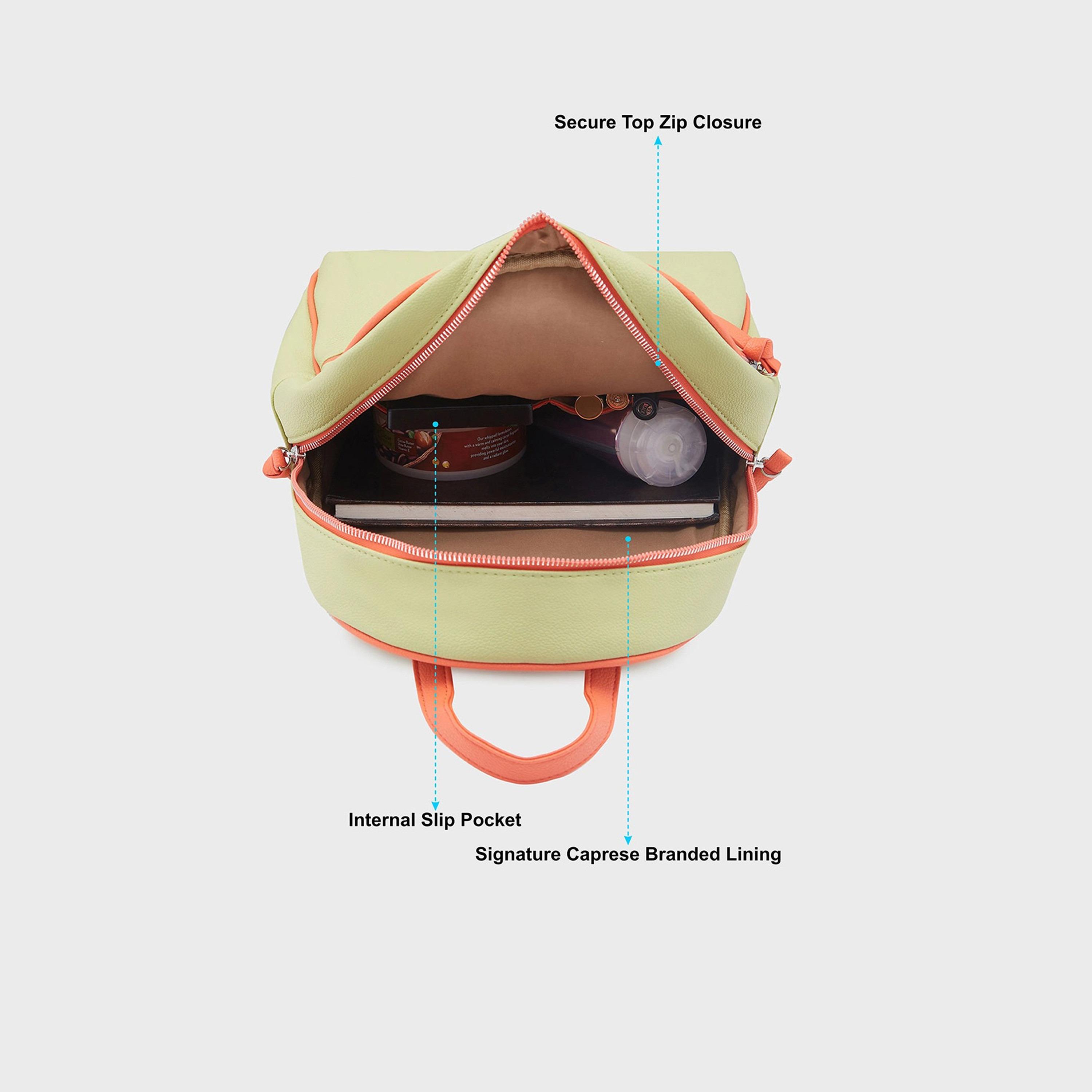 Caprese Top Handle Mini Backpack with Zipper Closure and Adjustable Strap | 33 x 27 x 12 cm-travel-luggagesandbags-backpacks-image-4