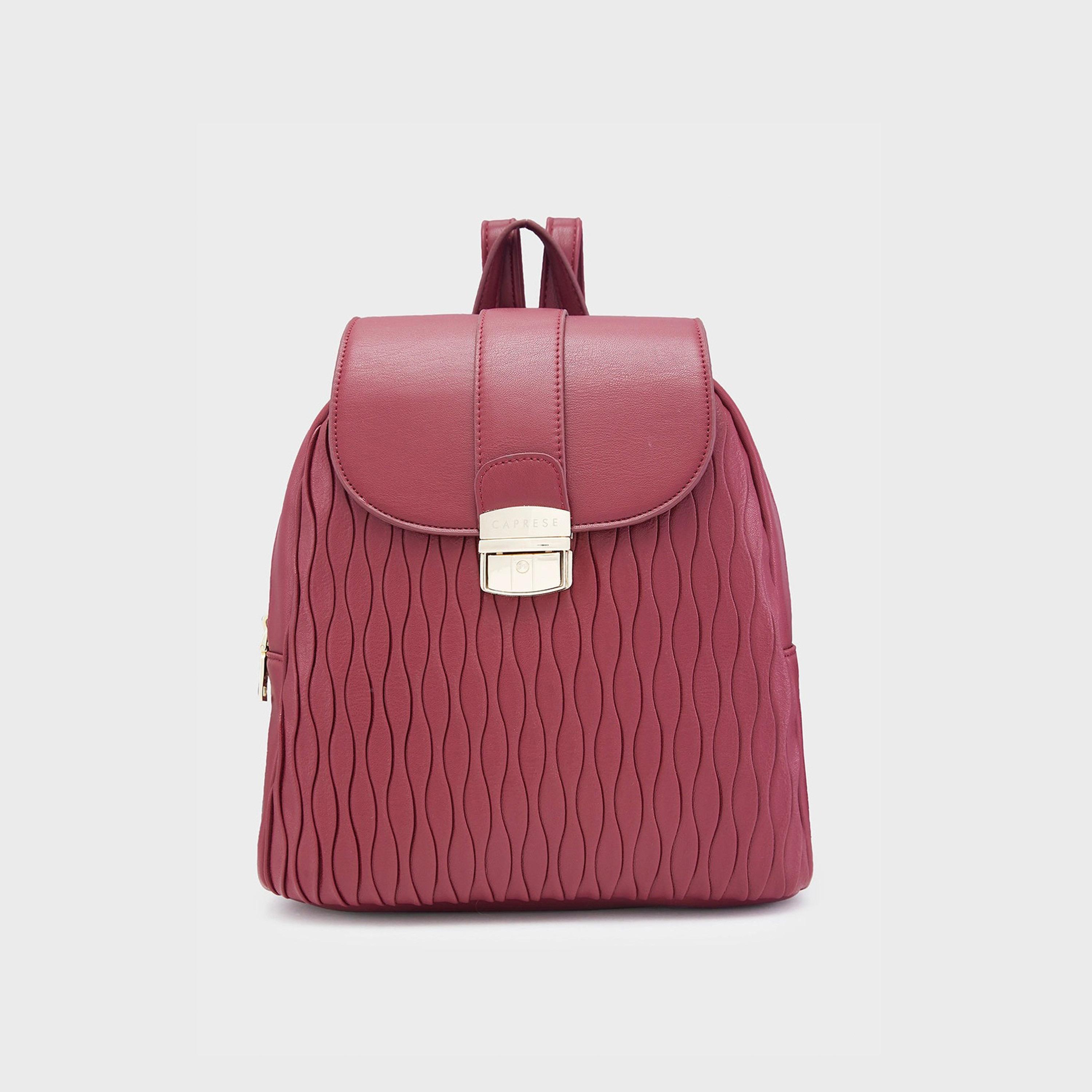 Caprese Textured Top Handle Mini Backpack with Flap Closure and Adjustable Strap | 27 x 24 x 12.5 cm-travel-luggagesandbags-backpacks-image-1