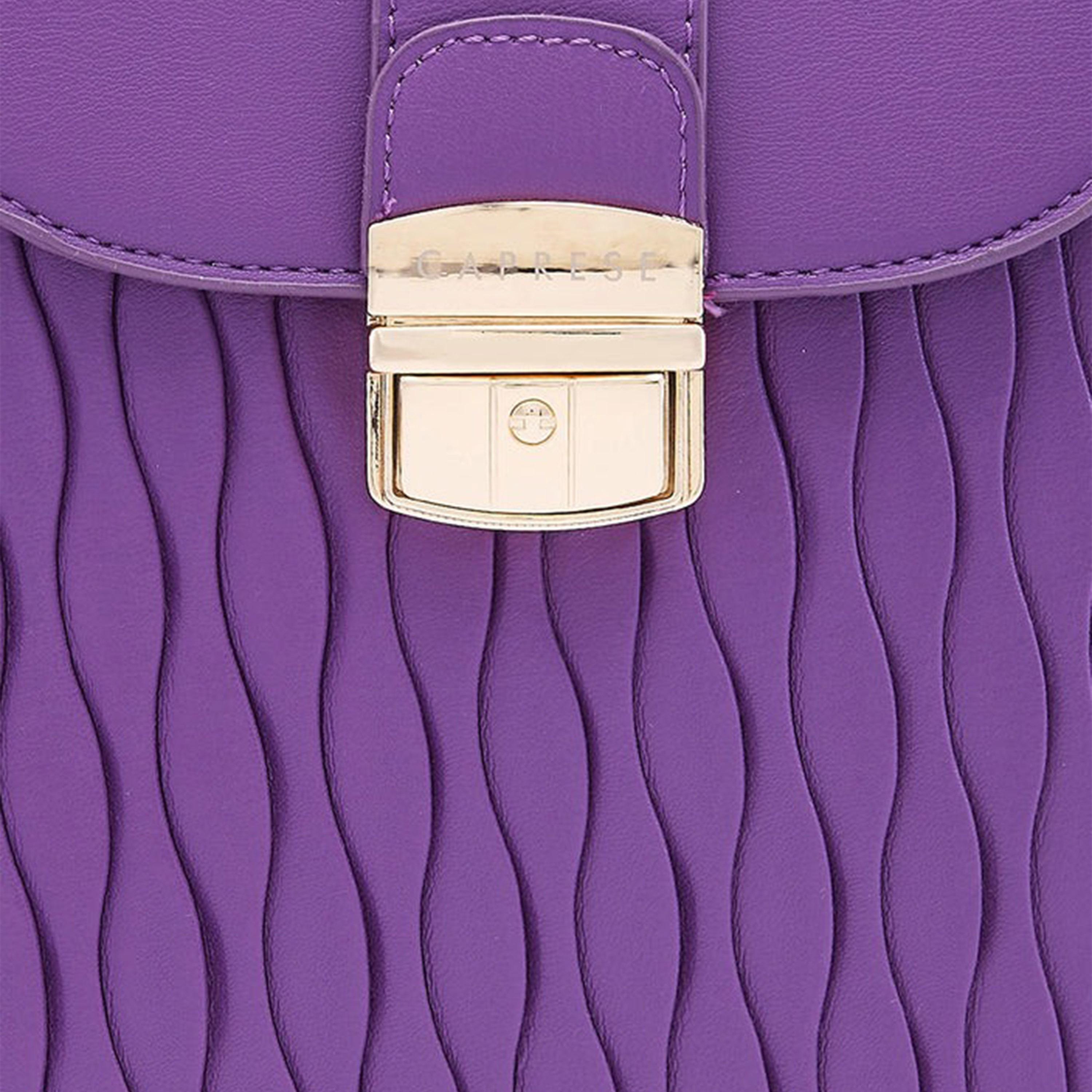 Caprese Textured Top Handle Mini Backpack with Flap Closure and Adjustable Strap | 27 x 12.5 x 29 cm-travel-luggagesandbags-backpacks-image-6