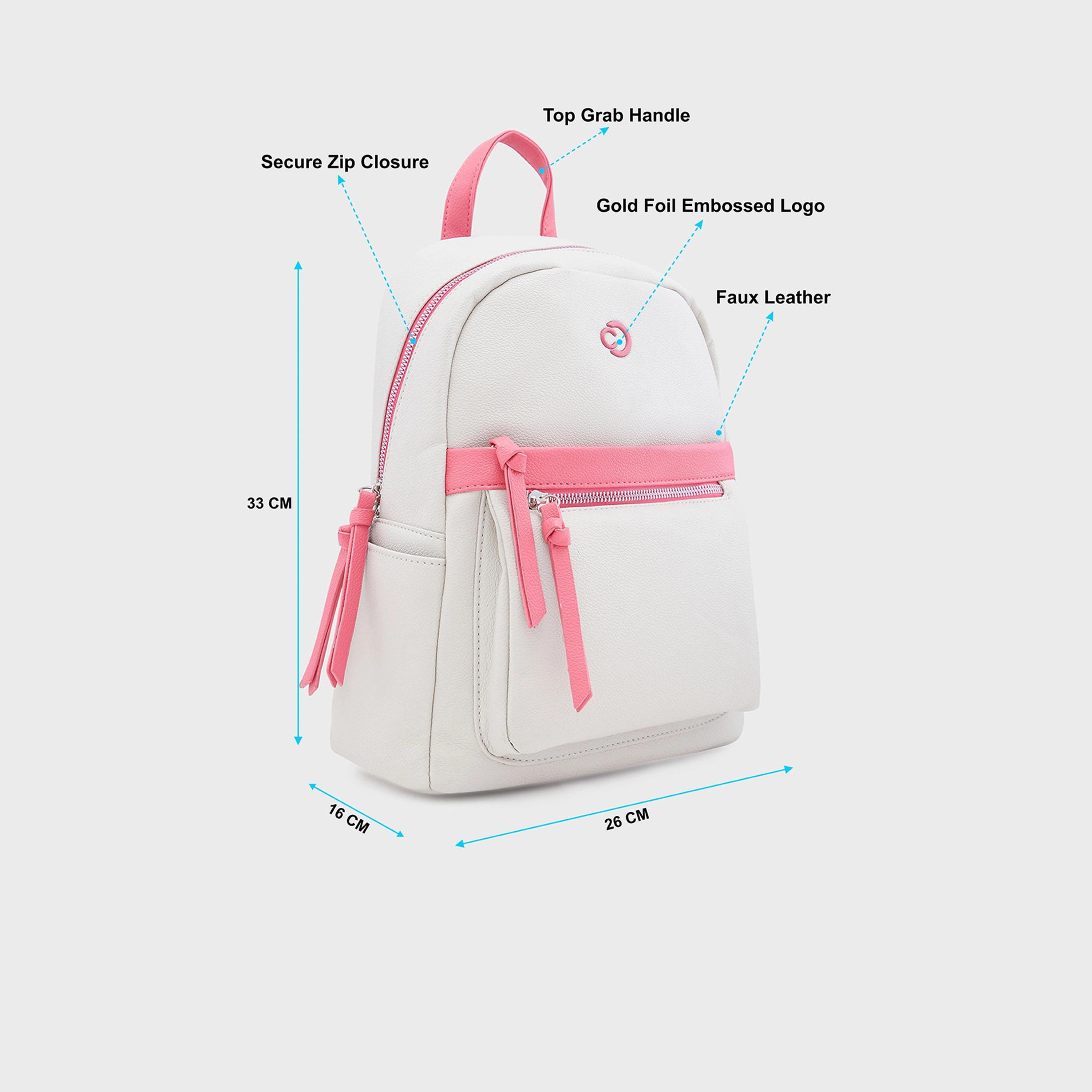 Caprese Top Handle Mini Backpack with Zipper Closure and Adjustable Strap | 33 x 26 x 16 cm-travel-luggagesandbags-backpacks-image-4