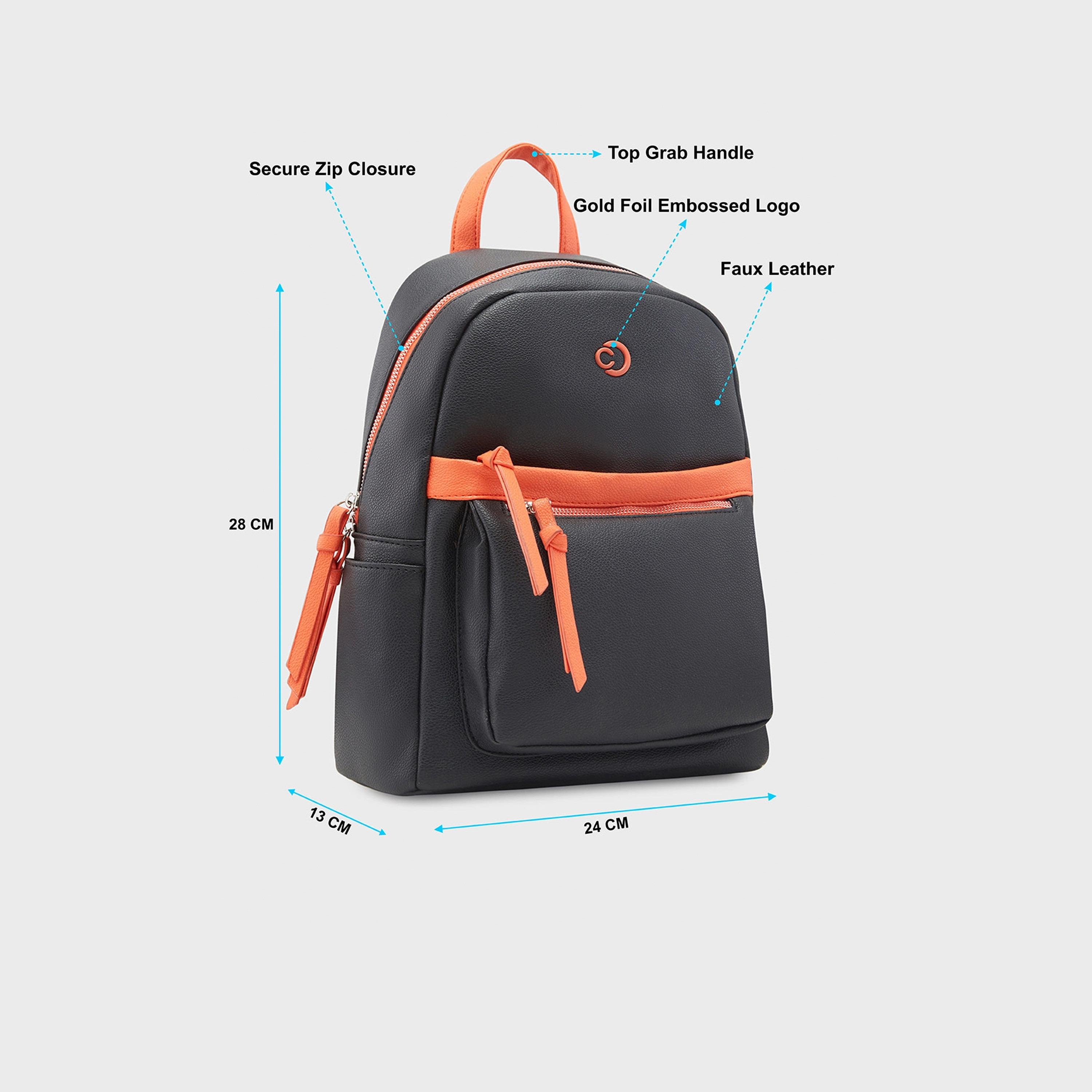 Caprese Top Handle Mini Backpack with Zipper Closure and Adjustable Strap | 28 x 24 x 13 cm-travel-luggagesandbags-backpacks-image-5
