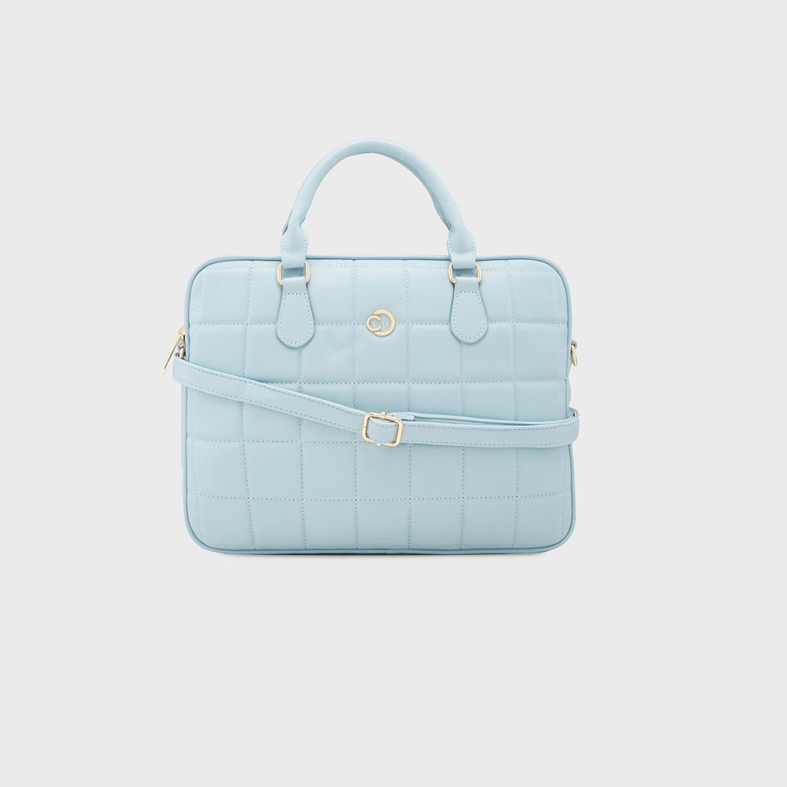 Caprese Quilted Double-Handle Laptop Bag with Zipper Closure and Detachable Strap | 45 x 29 x 14 cm-women-bagsandwallets-handbags-image-6