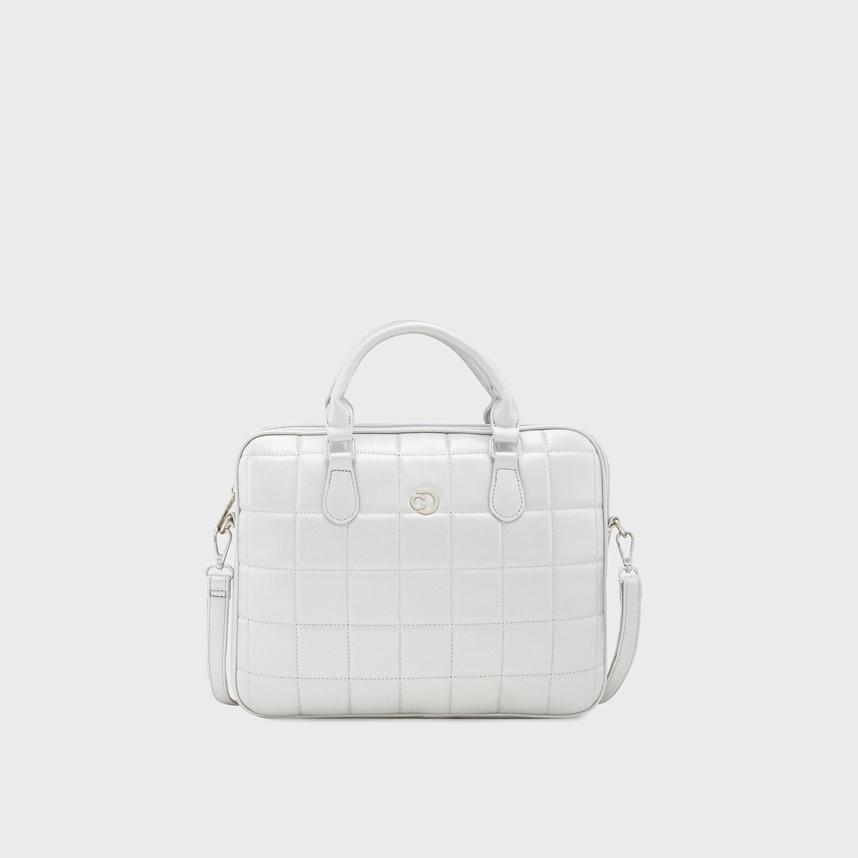 Caprese Quilted Double-Handle Laptop Bag with Zipper Closure and Detachable Strap | 45 x 29 x 14 cm-women-bagsandwallets-handbags-image-1