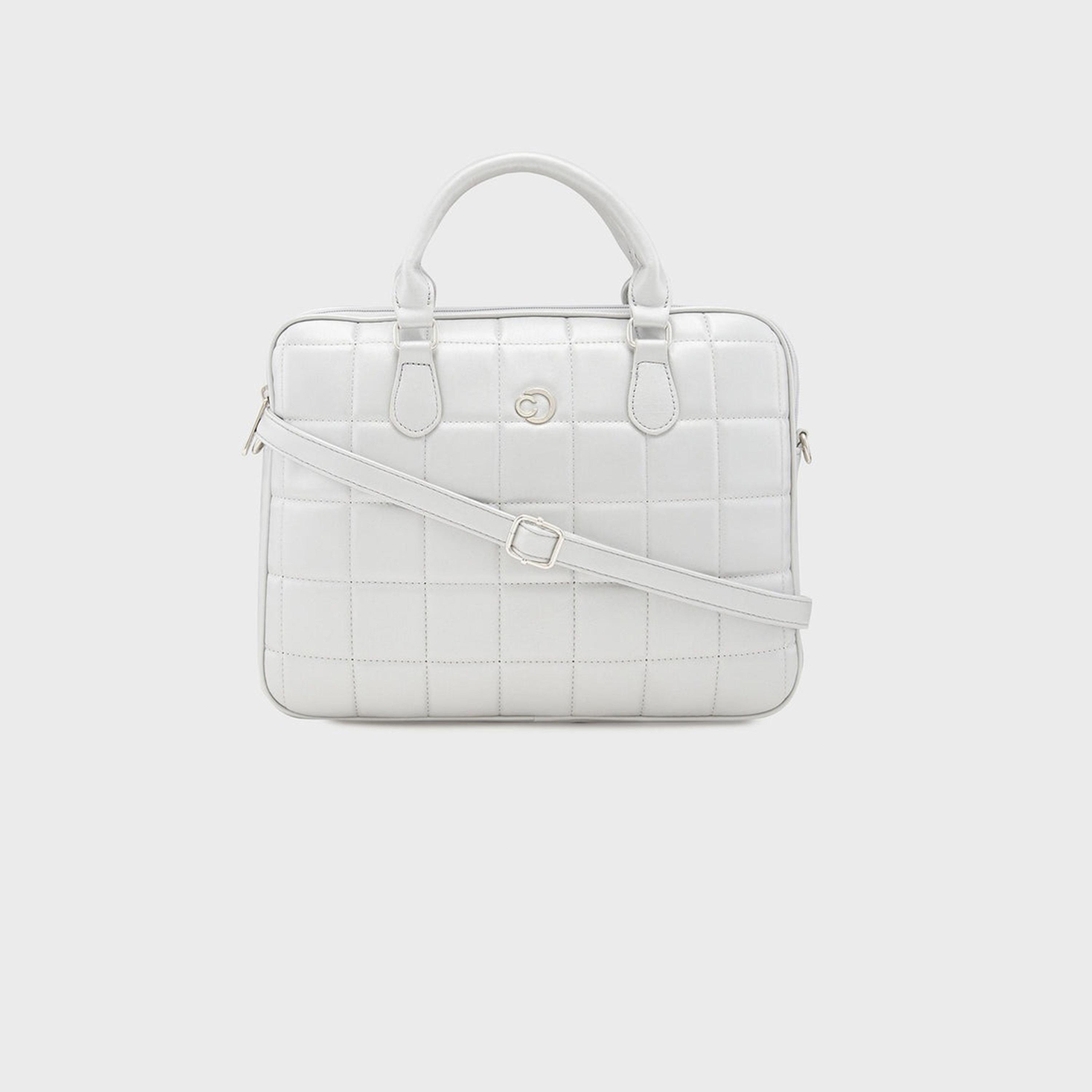 Caprese Quilted Double-Handle Laptop Bag with Zipper Closure and Detachable Strap | 45 x 29 x 14 cm-women-bagsandwallets-handbags-image-6