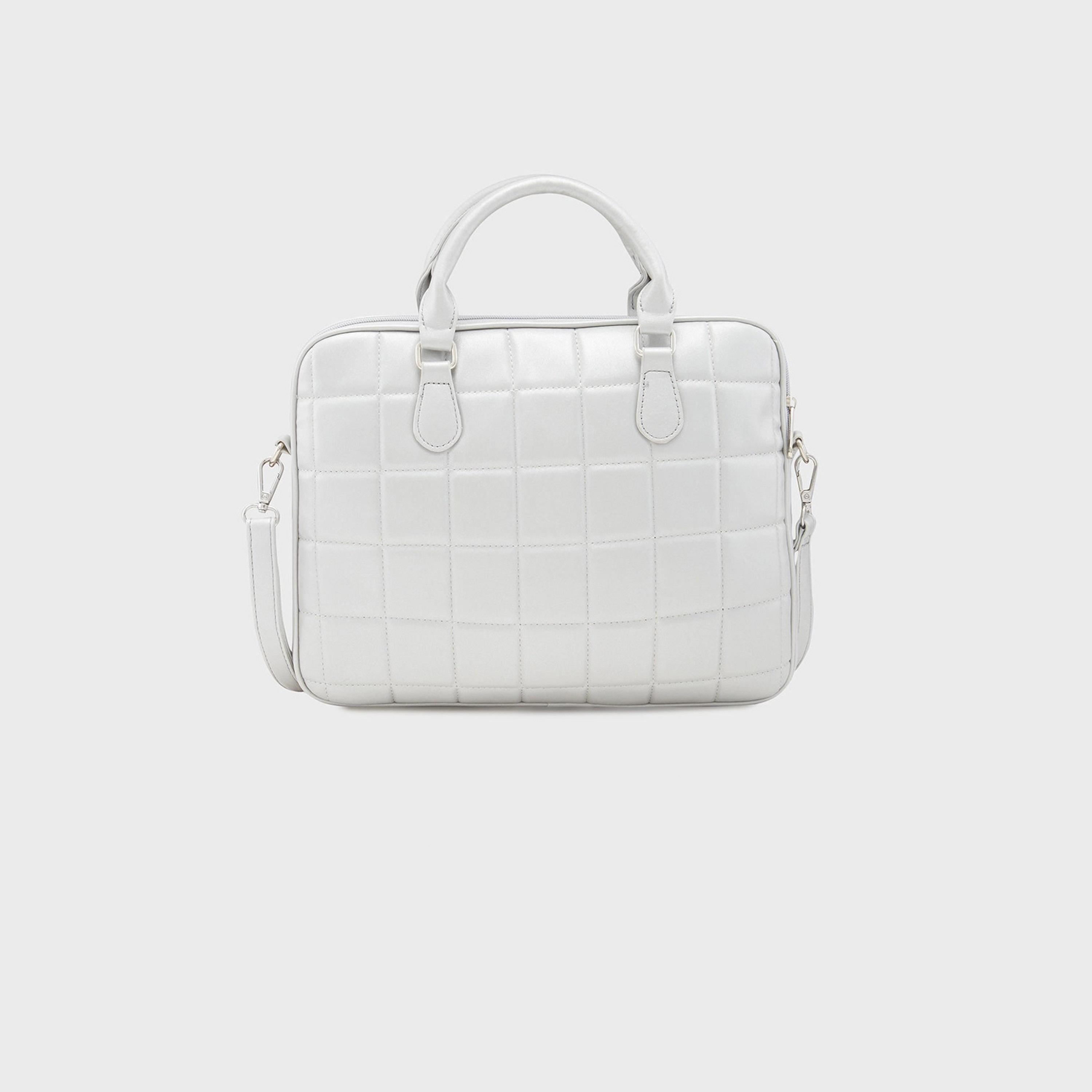 Caprese Quilted Double-Handle Laptop Bag with Zipper Closure and Detachable Strap | 45 x 29 x 14 cm-women-bagsandwallets-handbags-image-7