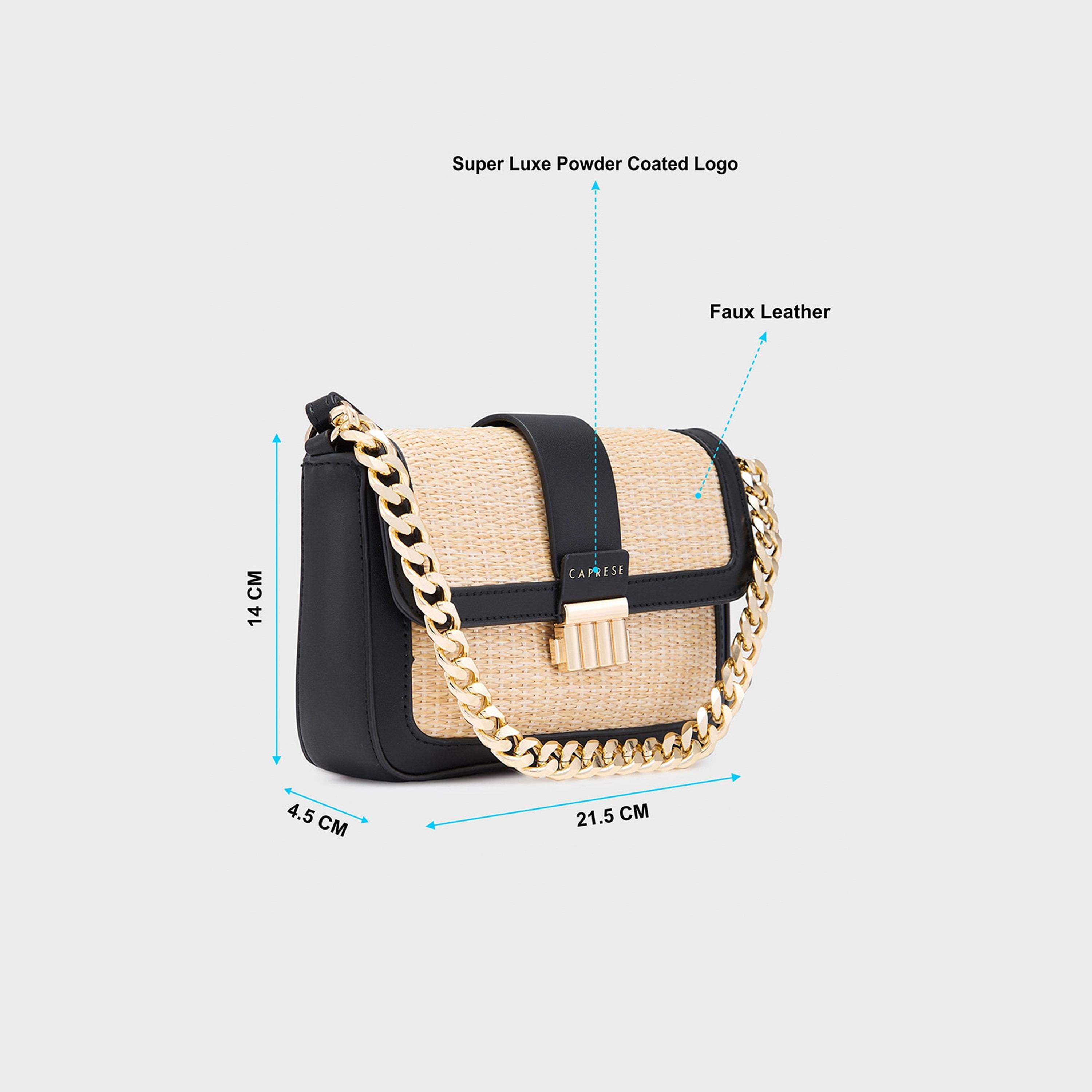 Caprese Textured Crossbody Bag with Flap Closure and Adjustable Strap | 21.5 x 14 x 4.5 cm-women-bagsandwallets-handbags-image-3
