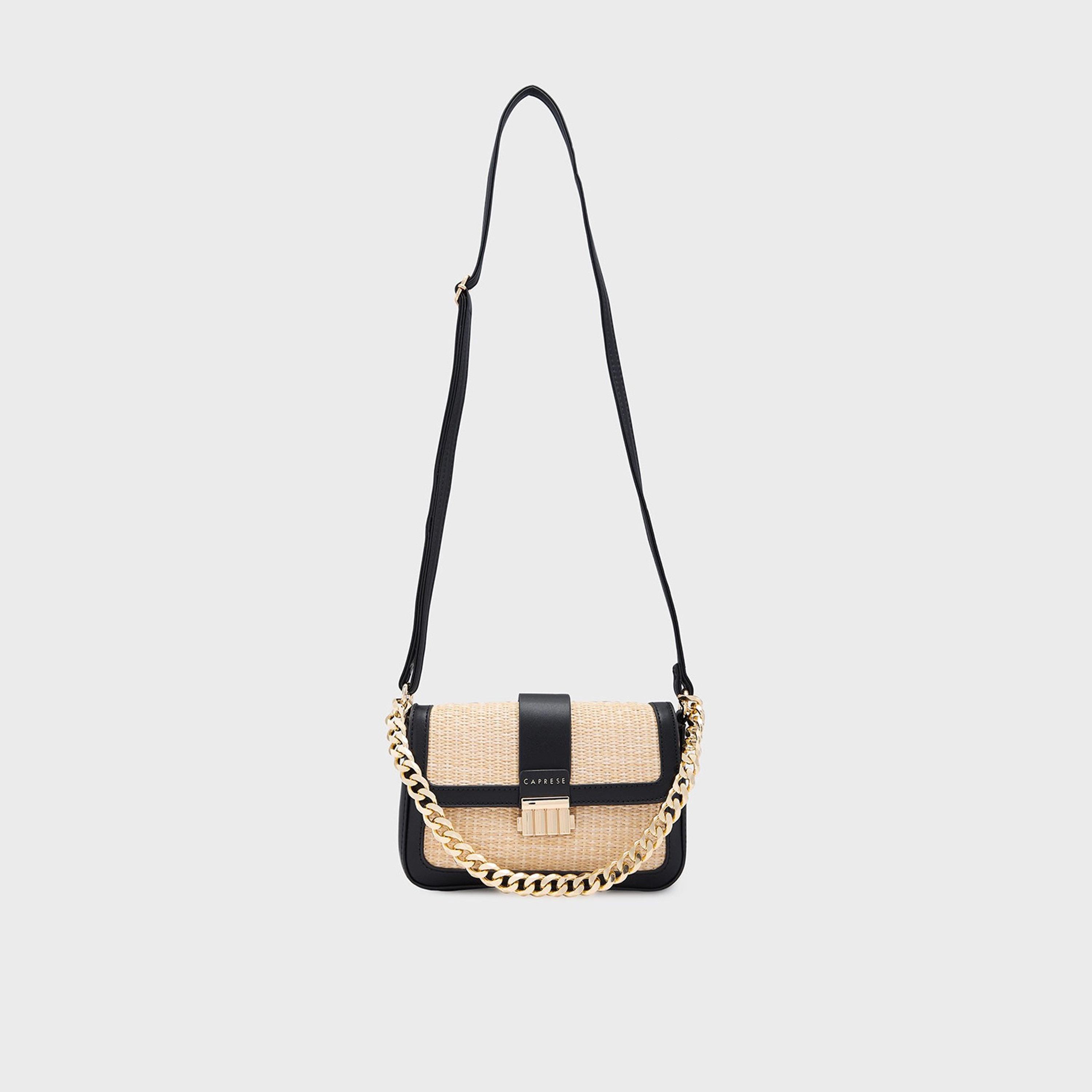 Caprese Textured Crossbody Bag with Flap Closure and Adjustable Strap | 21.5 x 14 x 4.5 cm-women-bagsandwallets-handbags-image-4