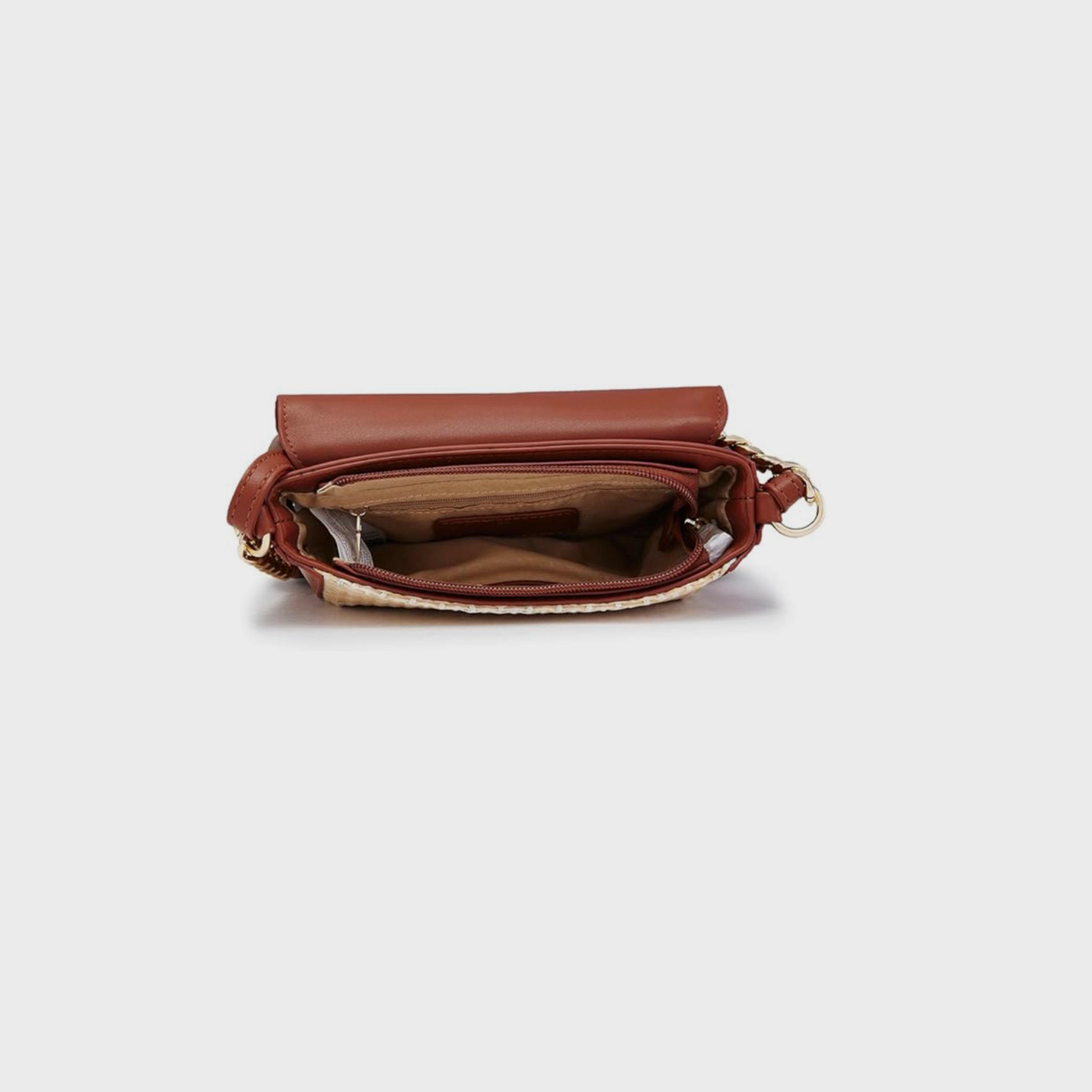 Caprese Textured Crossbody Bag with Flap Closure and Adjustable Strap | 29 x 13.5 x 23 cm-women-bagsandwallets-handbags-image-7