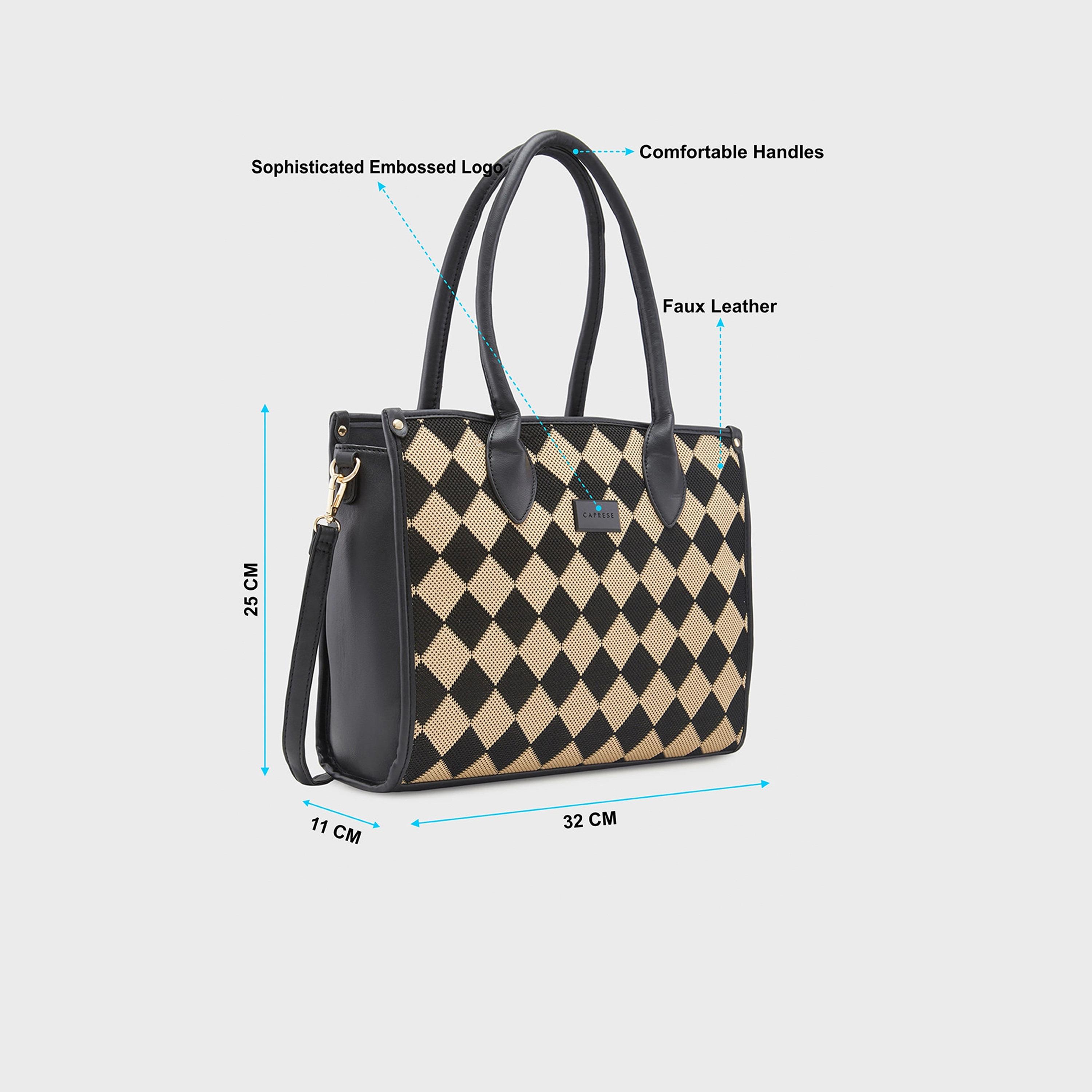 حقيبة كتف بمقبض مزدوج من Caprese مع إغلاق بسحاب وحزام قابل للفصل | 32 × 25 × 11 سم-women-bagsandwallets-handbags-image-5