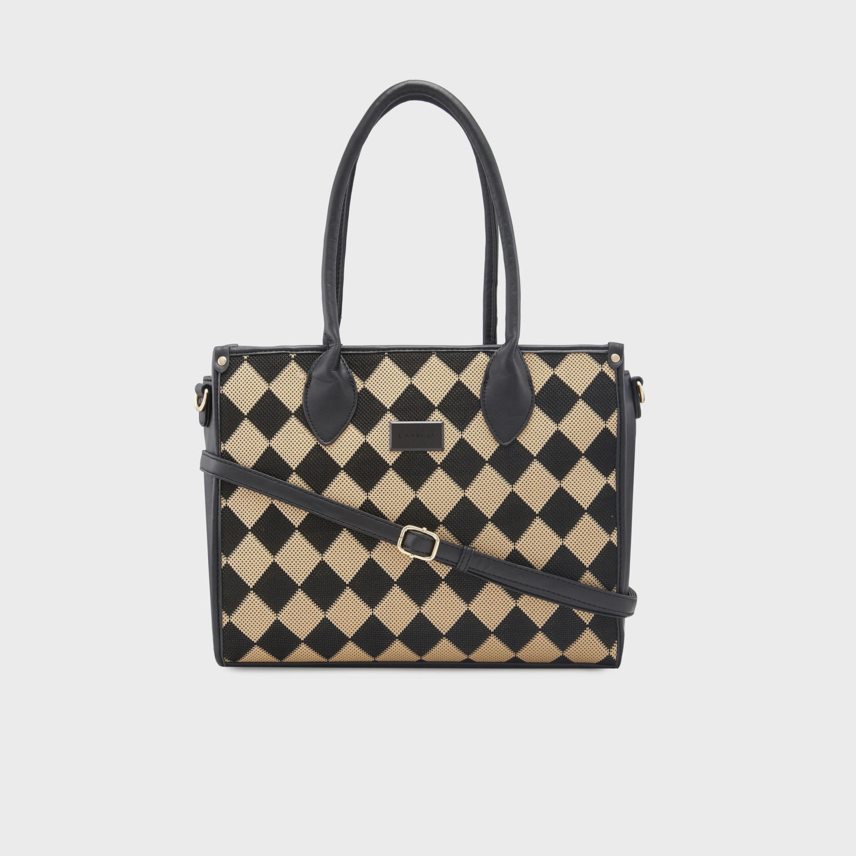 حقيبة كتف بمقبض مزدوج من Caprese مع إغلاق بسحاب وحزام قابل للفصل | 32 × 25 × 11 سم-women-bagsandwallets-handbags-image-6