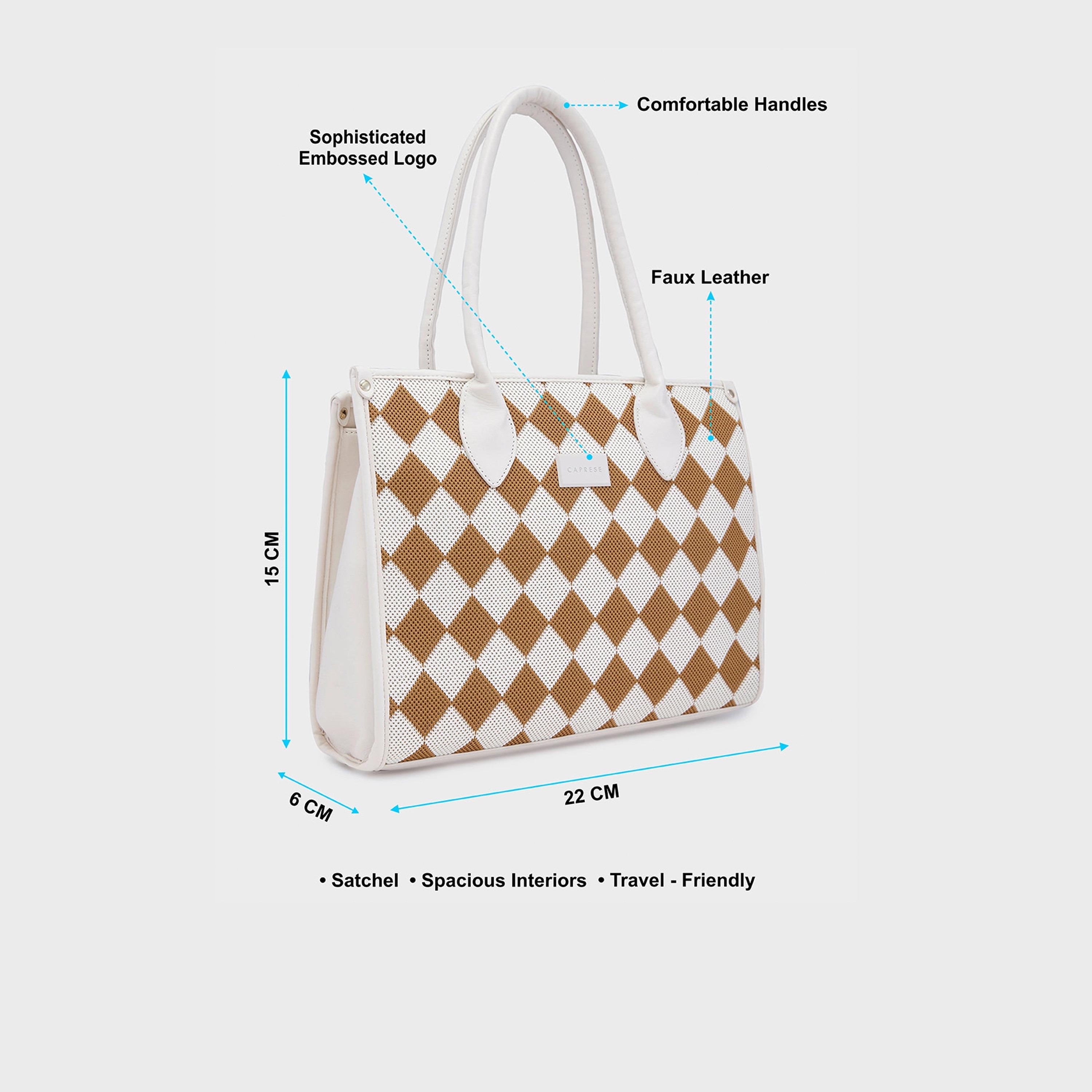Caprese Textured Double-Handle Shoulder Bag with Zipper Closure and Detachable Strap | 22 x 15 x 6 cm-women-bagsandwallets-handbags-image-5