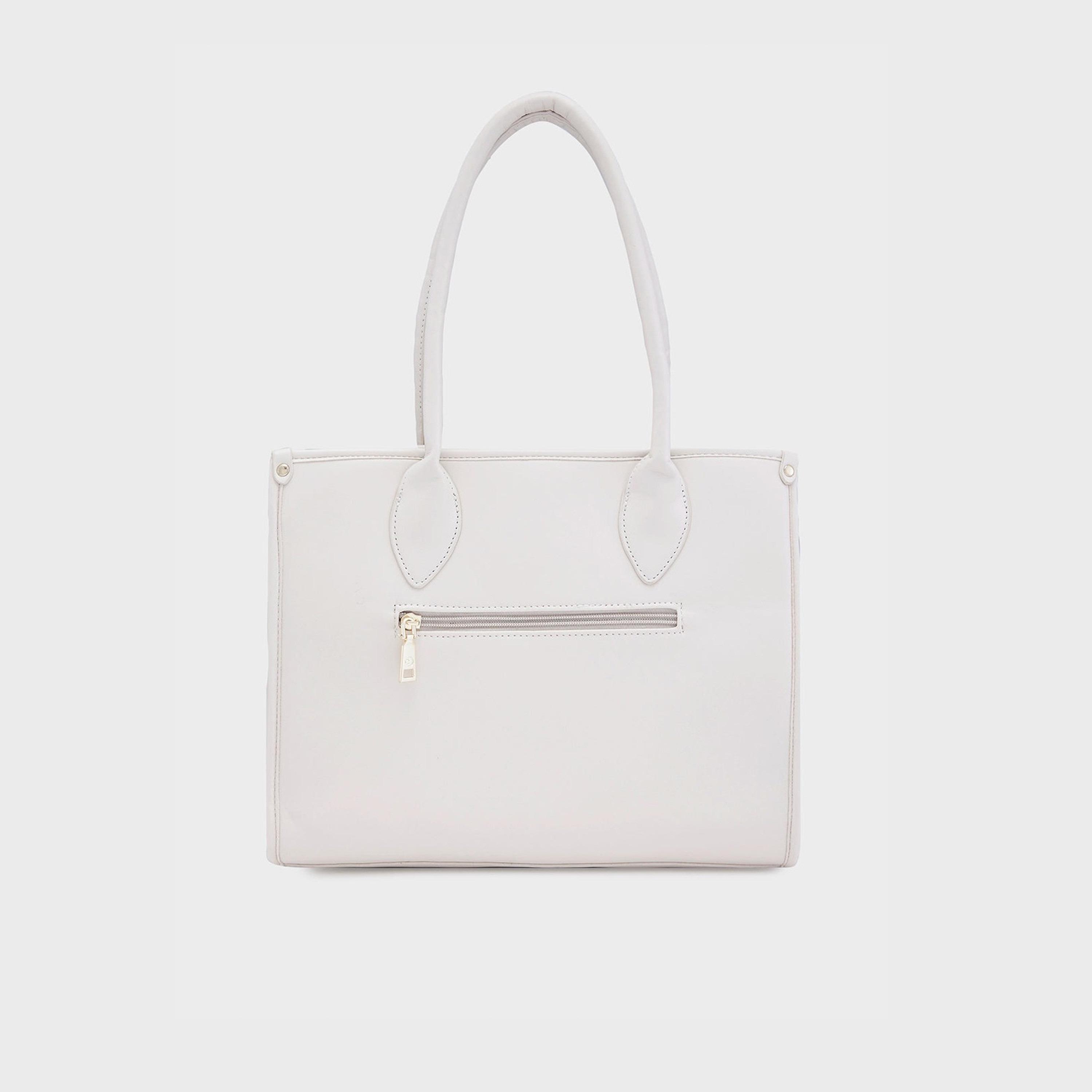 Caprese Textured Double-Handle Shoulder Bag with Zipper Closure and Detachable Strap | 22 x 15 x 6 cm-women-bagsandwallets-handbags-image-7