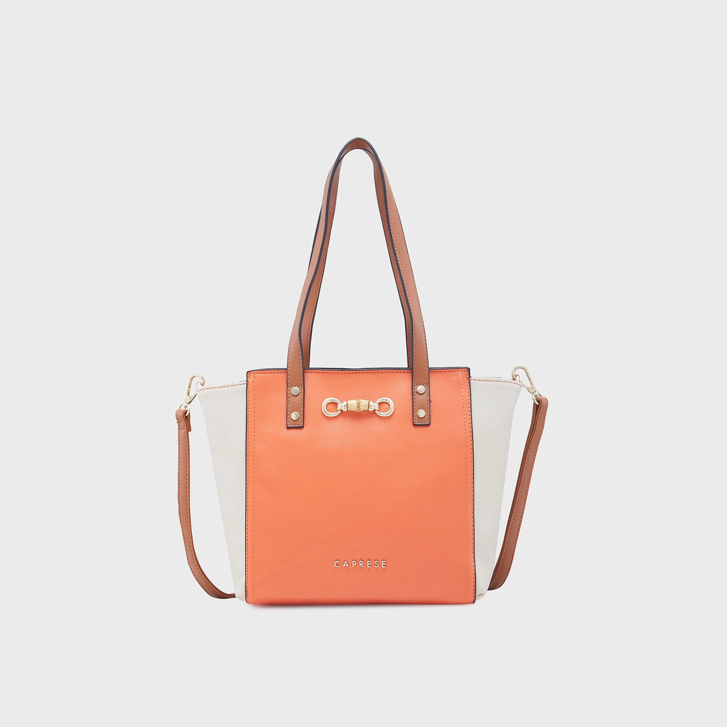 Caprese Double-Handle Satchel Bag with Zipper Closure and Detachable Strap | 34 x 25 x 13 cm-women-bagsandwallets-handbags-image-1
