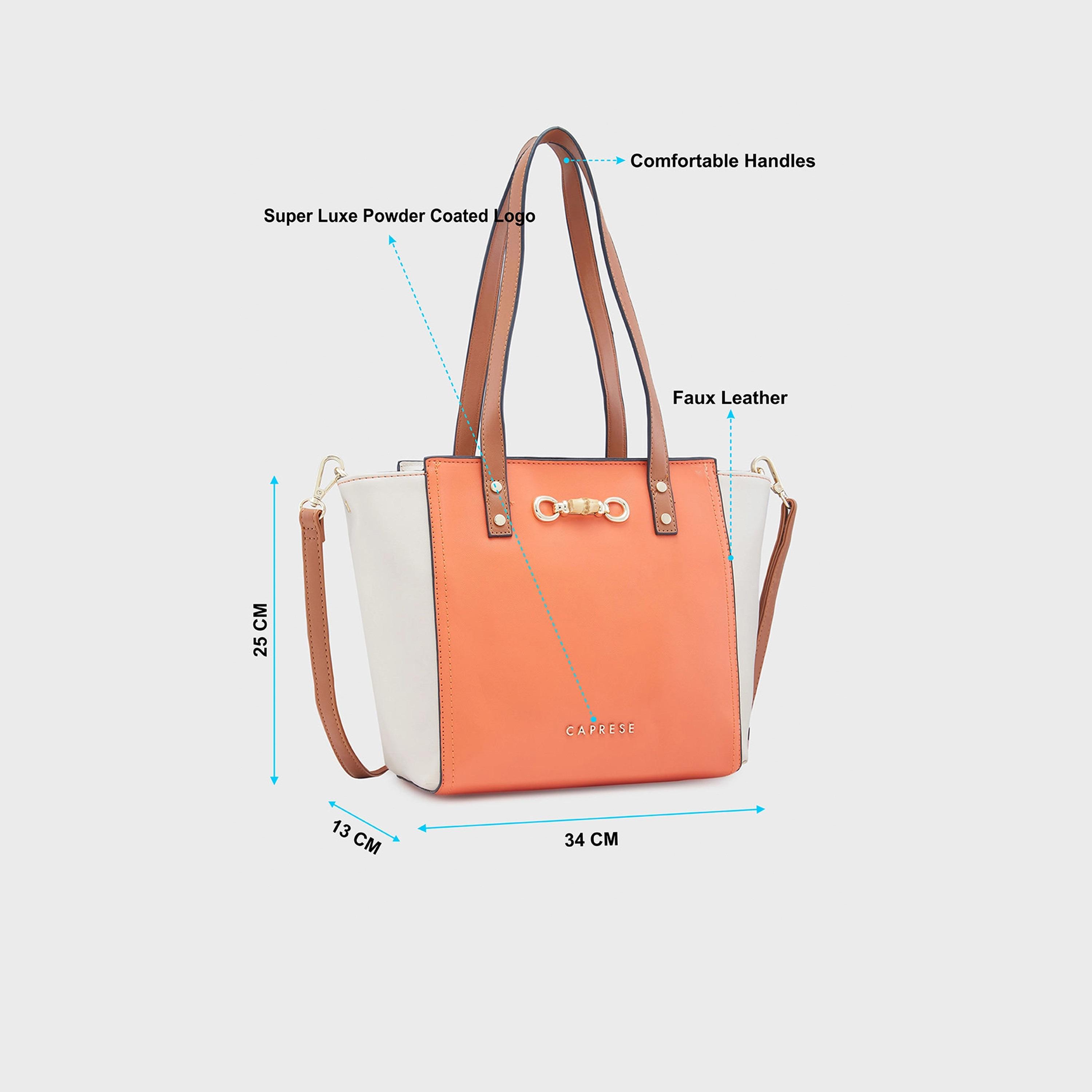 Caprese Double-Handle Satchel Bag with Zipper Closure and Detachable Strap | 34 x 25 x 13 cm-women-bagsandwallets-handbags-image-5