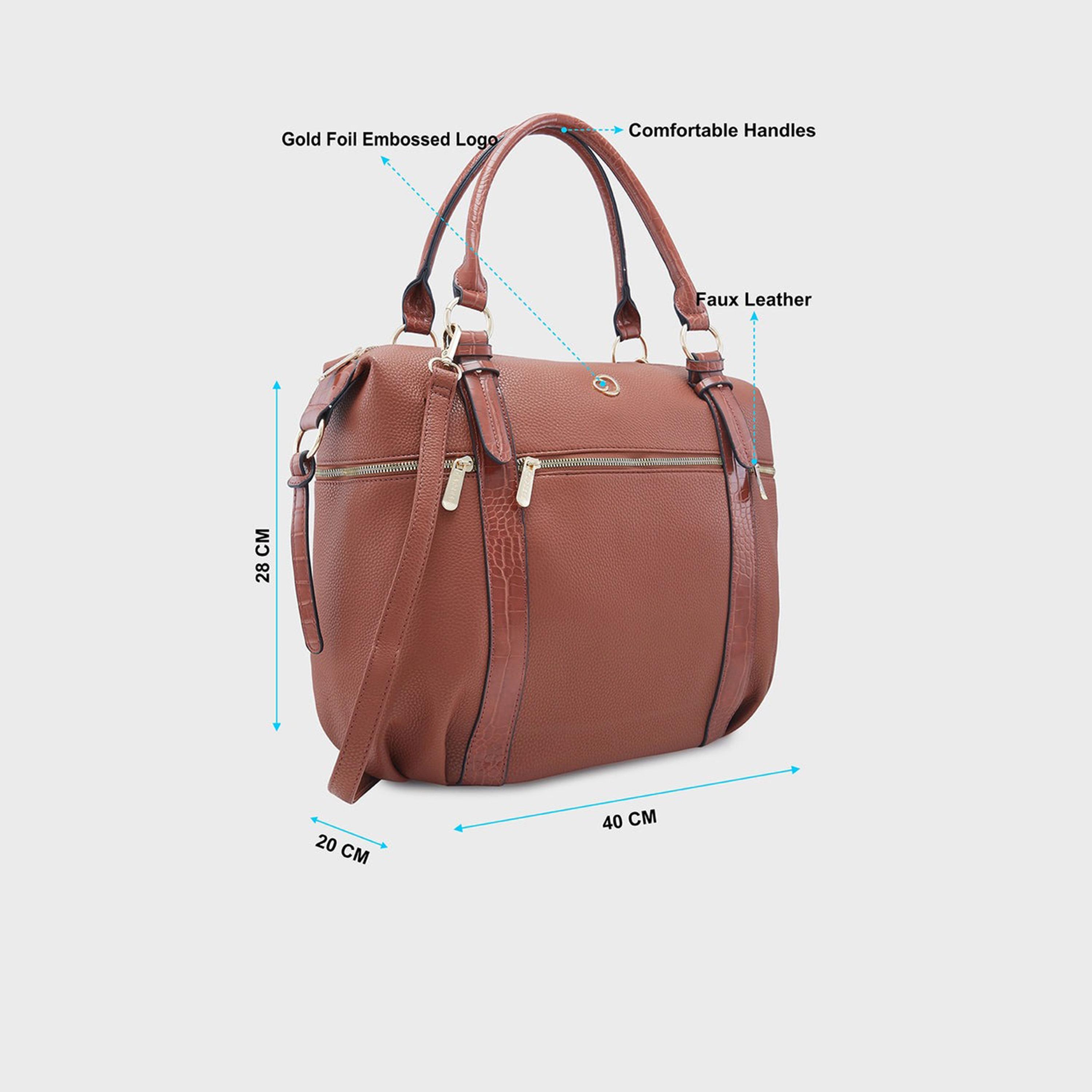 حقيبة حقيبة بمقبض مزدوج من Caprese مع إغلاق بسحاب وحزام قابل للفصل | 22 × 6 × 15 سم-women-bagsandwallets-handbags-image-6