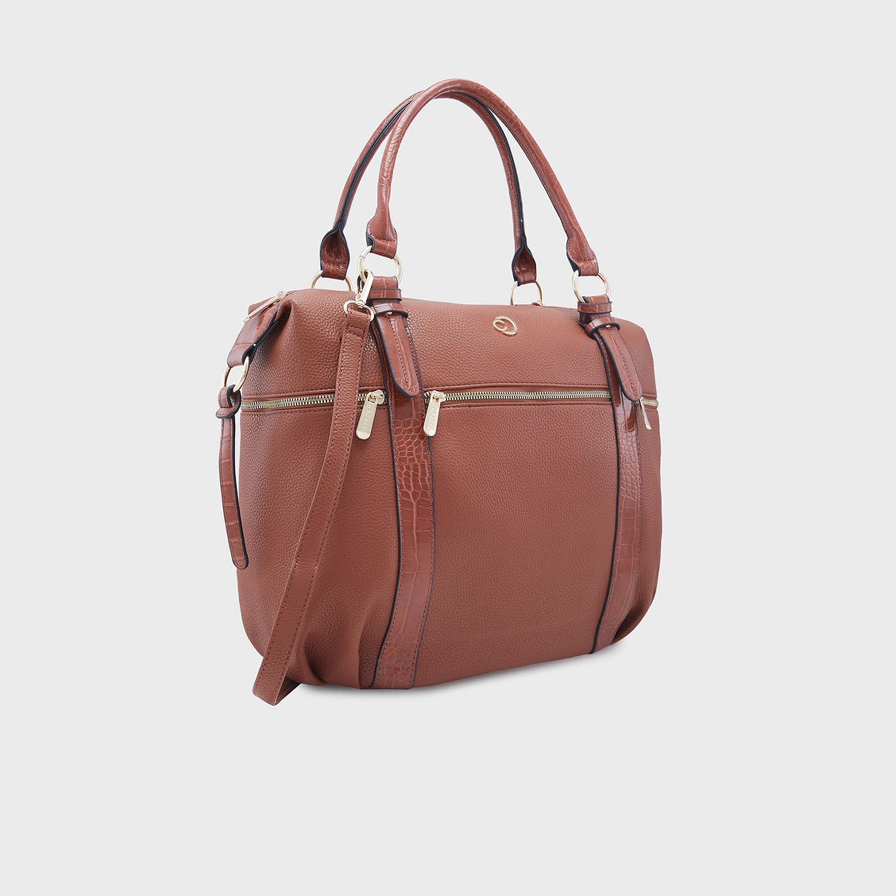 حقيبة حقيبة بمقبض مزدوج من Caprese مع إغلاق بسحاب وحزام قابل للفصل | 22 × 6 × 15 سم-women-bagsandwallets-handbags-image-8