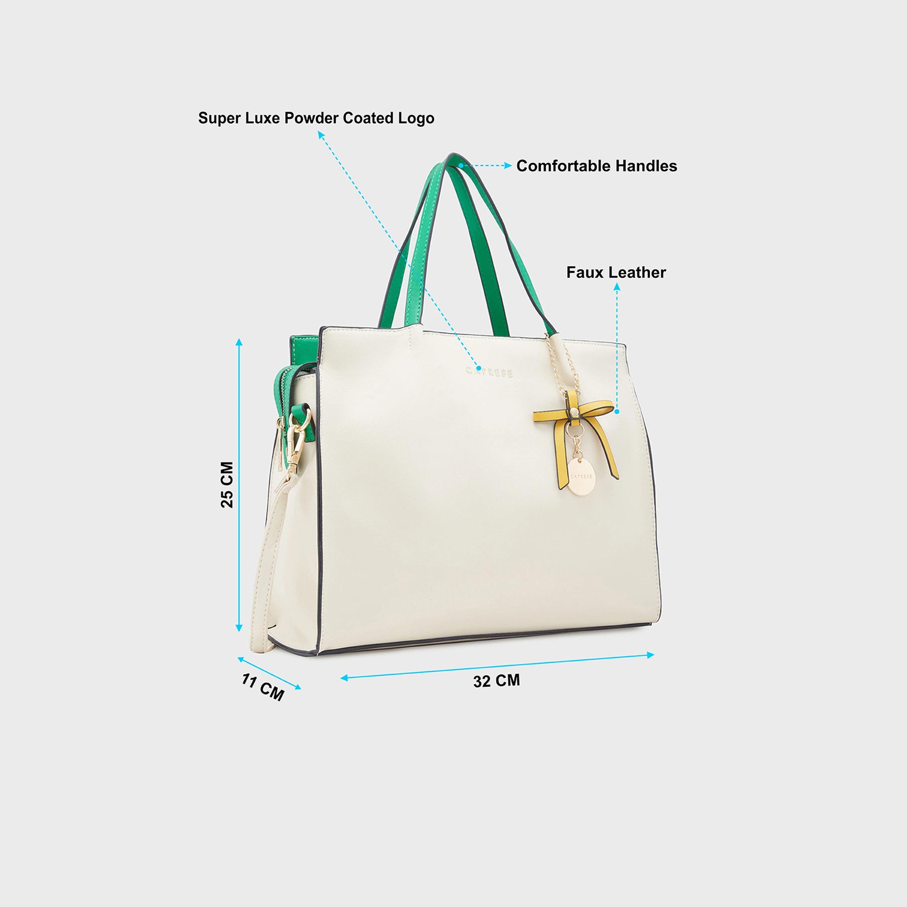 Caprese Textured Double-Handle Satchel Bag with Zipper Closure and Detachable Strap | 34 x 9 x 29 cm-women-bagsandwallets-handbags-image-4