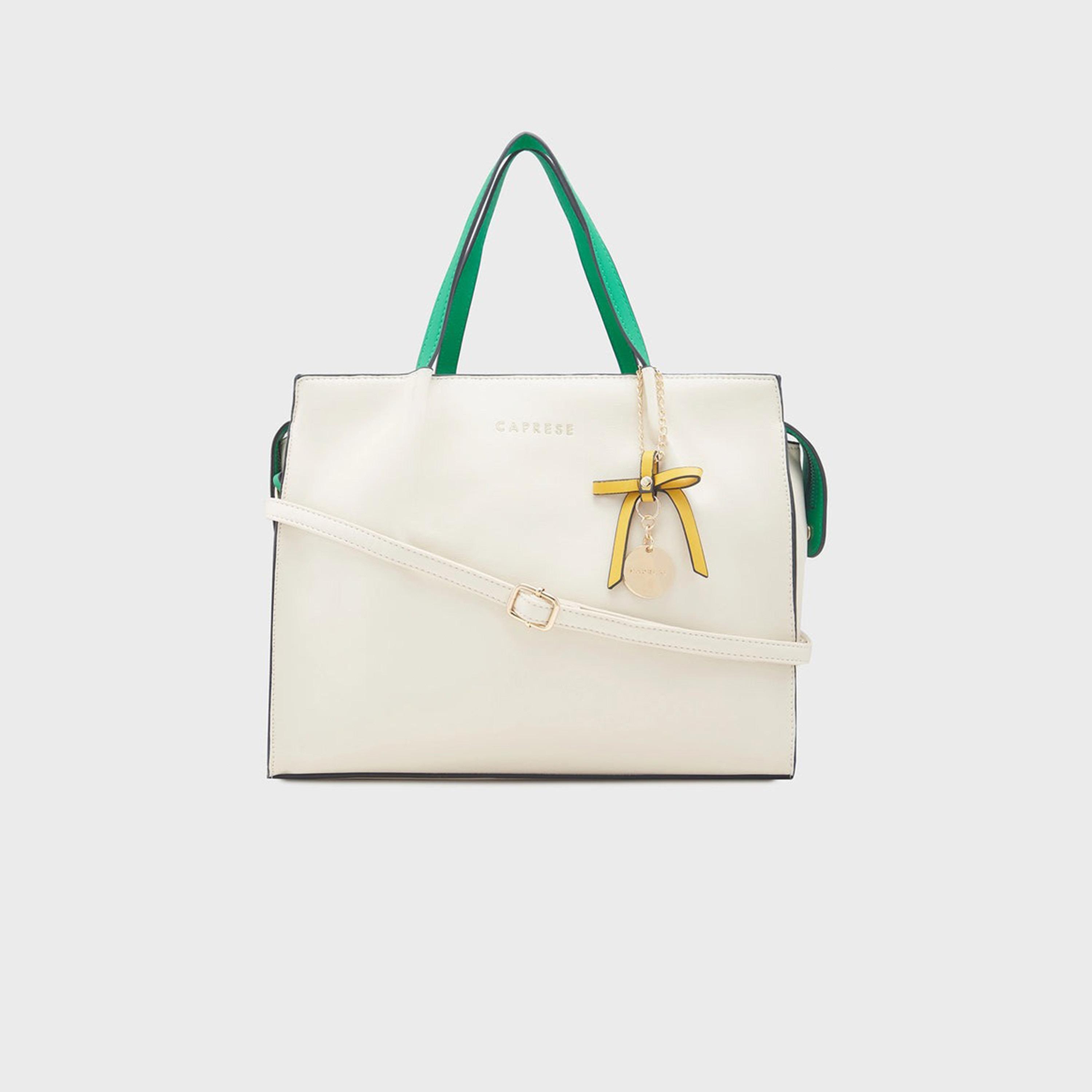 Caprese Textured Double-Handle Satchel Bag with Zipper Closure and Detachable Strap | 32 x 25 x 11 cm-women-bagsandwallets-handbags-image-7