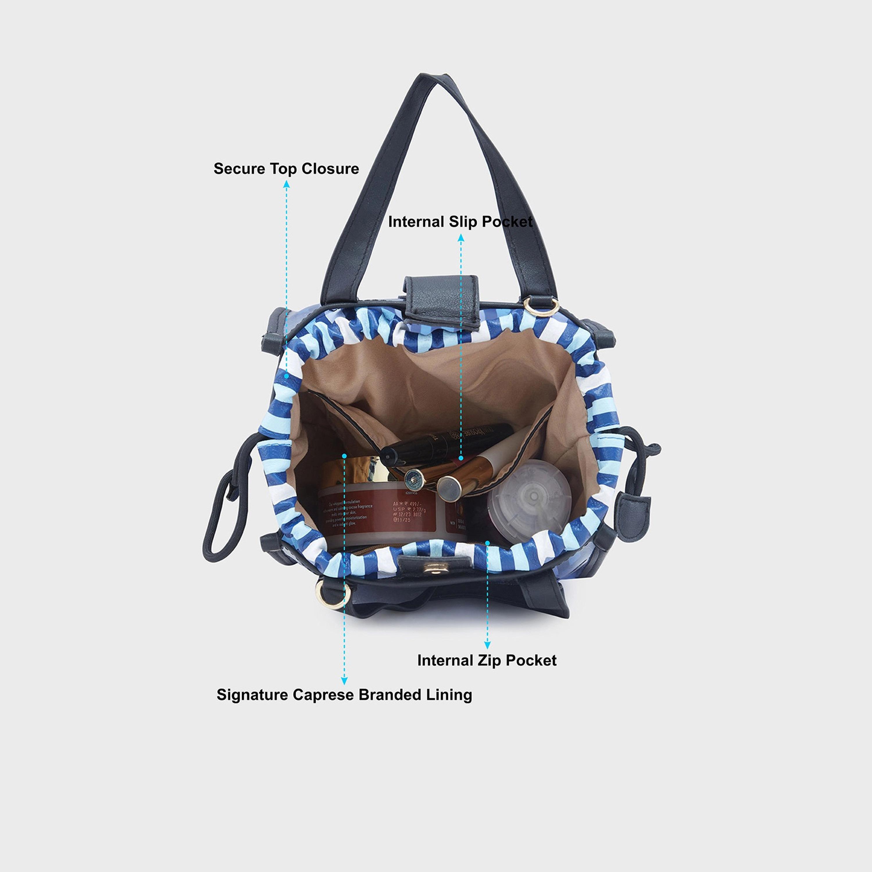 Caprese Textured Double-Handle Satchel Bag with Magnetic Closure and Detachable Strap | 30 x 26 x 17 cm-women-bagsandwallets-handbags-image-3