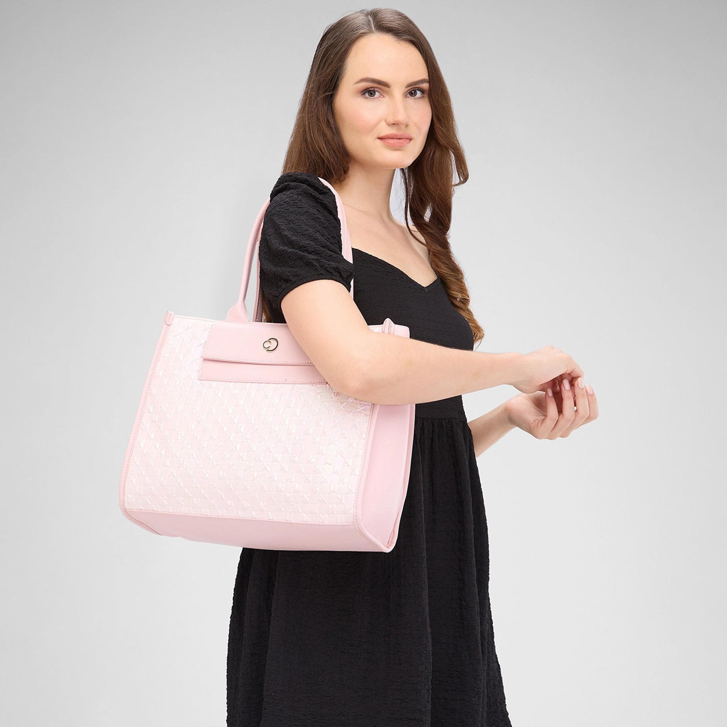 حقيبة كتف Caprese ذاتية التصميم بمقبض مزدوج مع إغلاق بسحاب | 43 × 12 × 29 سم-women-bagsandwallets-handbags-image-2